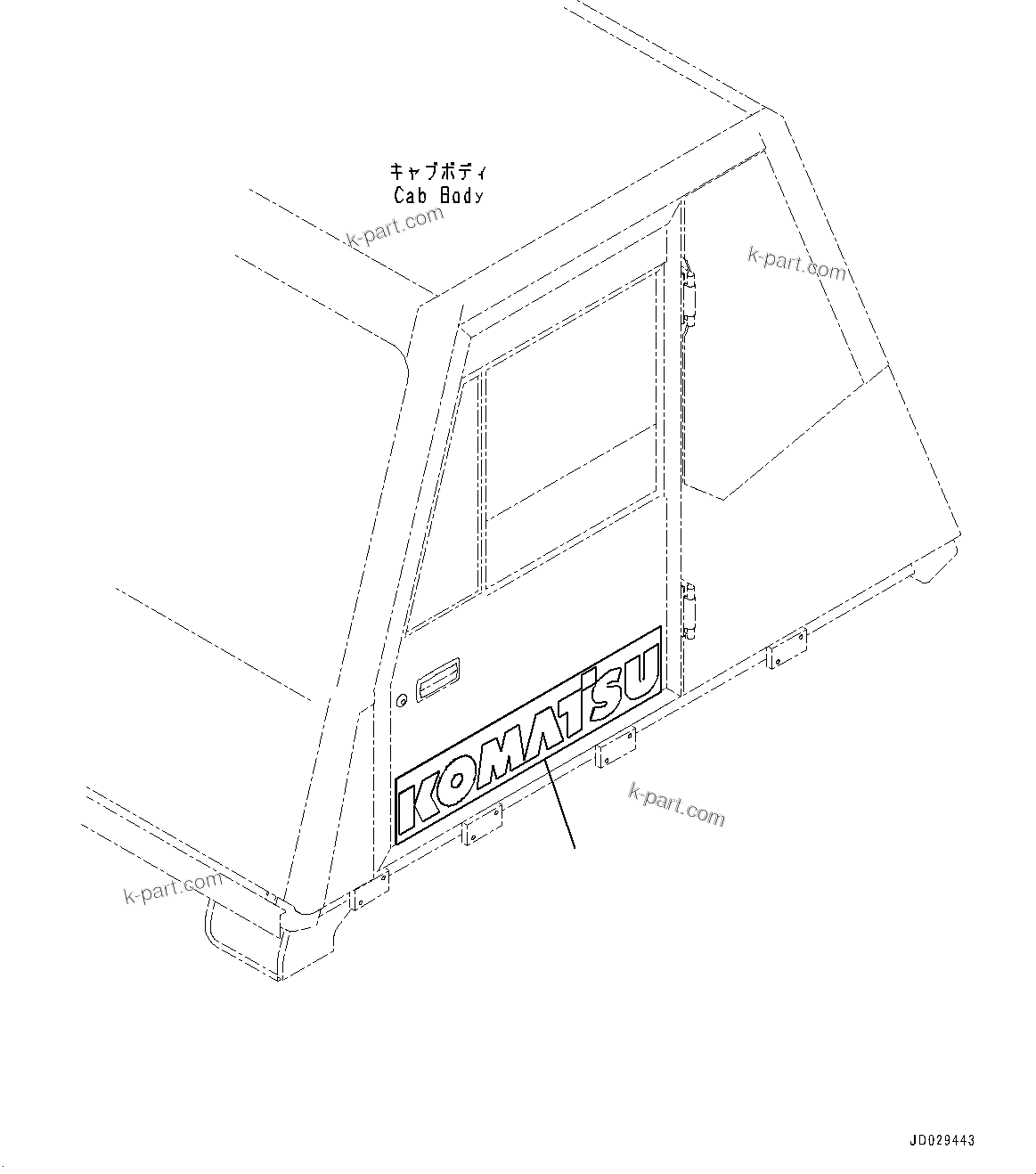 Komatsu parts book diagram for HD785-7 S/N 37001-UP (-40 deg C Spec.): CAB, MARK AND PLATE(#37001-)