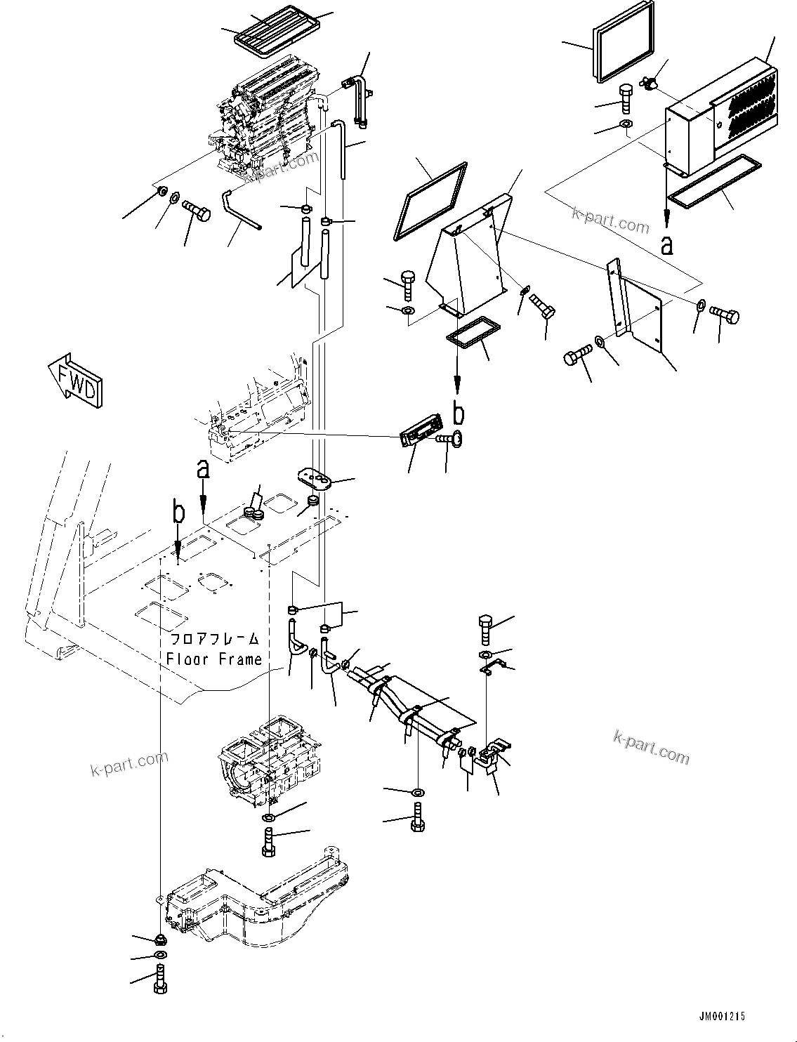 Komatsu parts book diagram for HD785-7 S/N 37001-UP (-40 deg C Spec.): CAB, AIR CONDITIONER PIPING(#37001-)