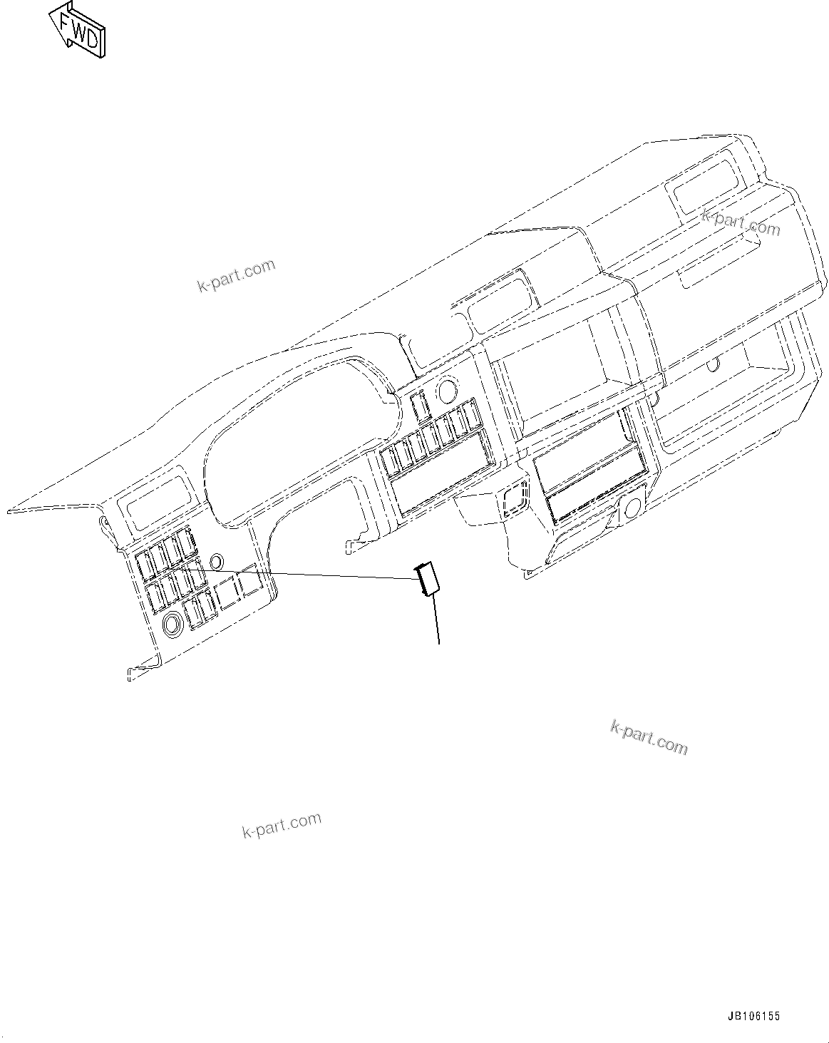 Komatsu parts book diagram for HD785-7 S/N 37001-UP (-40 deg C Spec.): CAB, SWITCH LESS CAP 1 PIECES(#37001-)