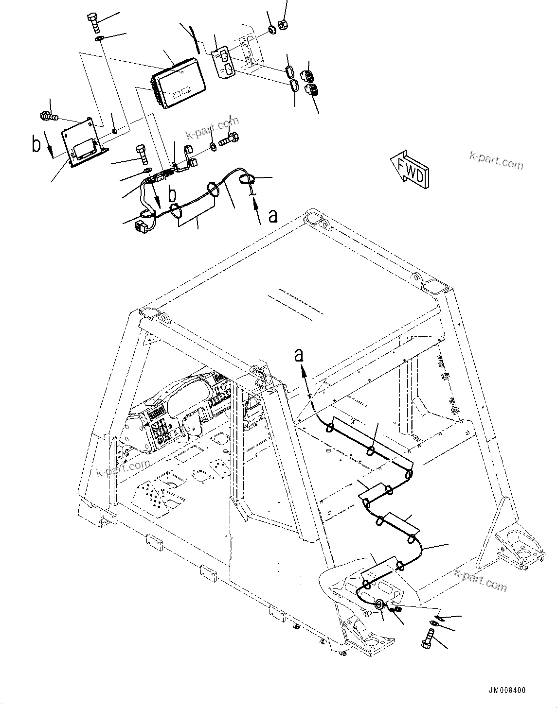 Komatsu parts book diagram for HD785-7 S/N 37001-UP (-40 deg C Spec.): CAB, REARVIEW MONITOR(#37001-)
