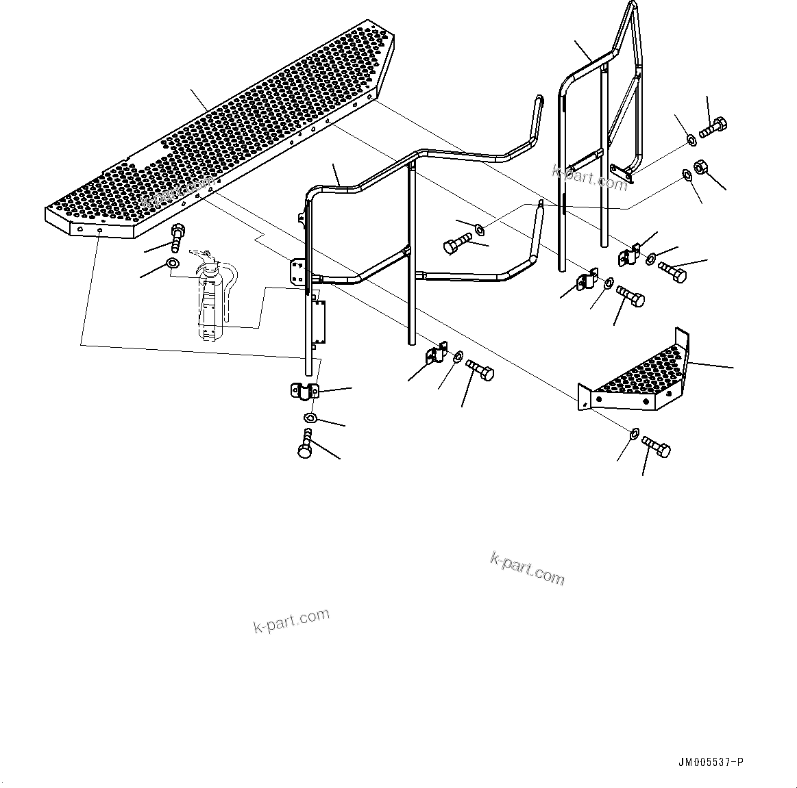 Komatsu parts book diagram for HD785-7 S/N 37001-UP (-40 deg C Spec.): CAB STEP, SIDE STEP(#30001-)