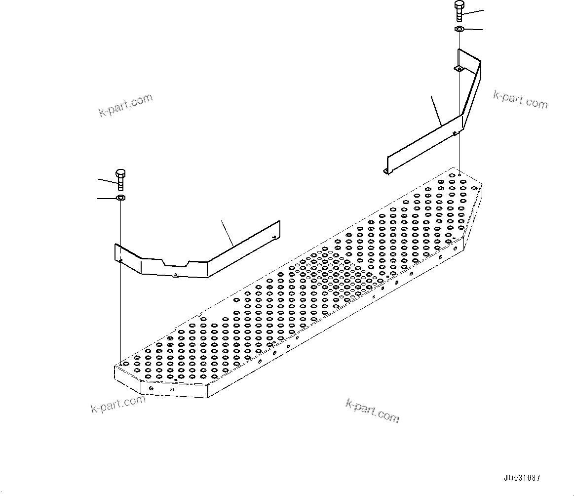 Komatsu parts book diagram for HD785-7 S/N 37001-UP (-40 deg C Spec.): CAB STEP, TOE GUARD(#30001-)