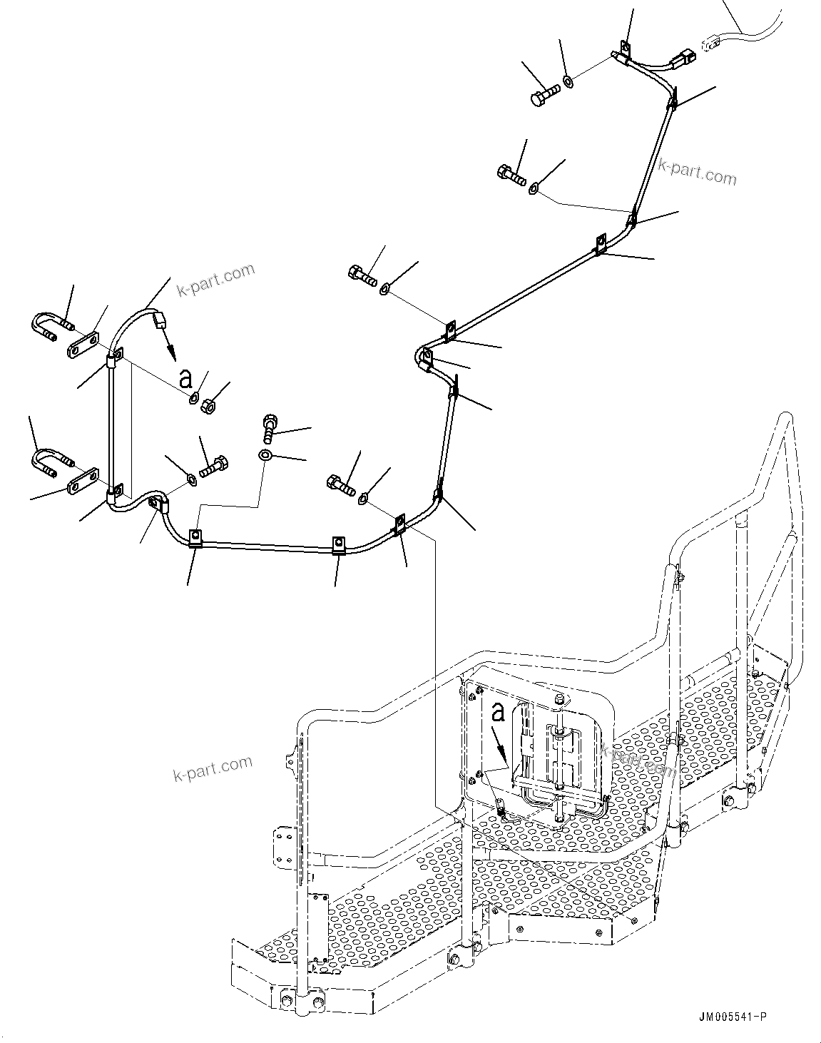Komatsu parts book diagram for HD785-7 S/N 37001-UP (-40 deg C Spec.): CAB STEP, HEATER MIRROR WIRING HARNESS(#30001-)