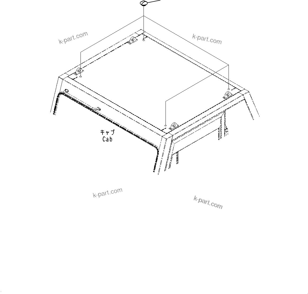 Komatsu parts book diagram for HD785-7 S/N 37001-UP (-40 deg C Spec.): CAB STEP, CAP(#30001-35197)