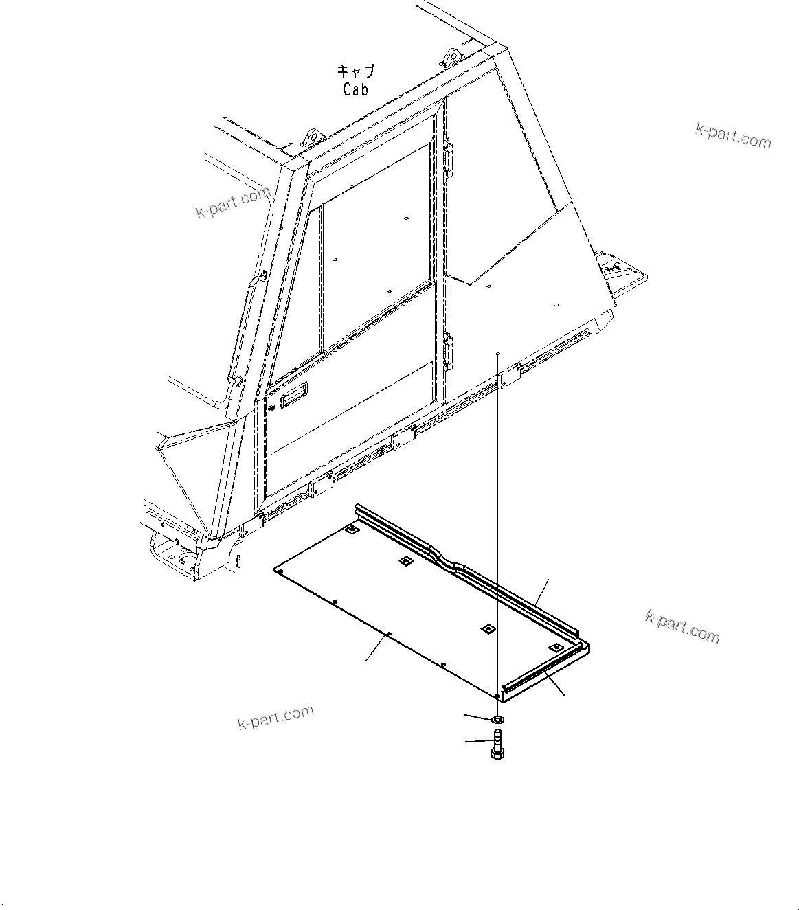 Komatsu parts book diagram for HD785-7 S/N 37001-UP (-40 deg C Spec.): CAB STEP, CAB UNDER COVER(#30001-)