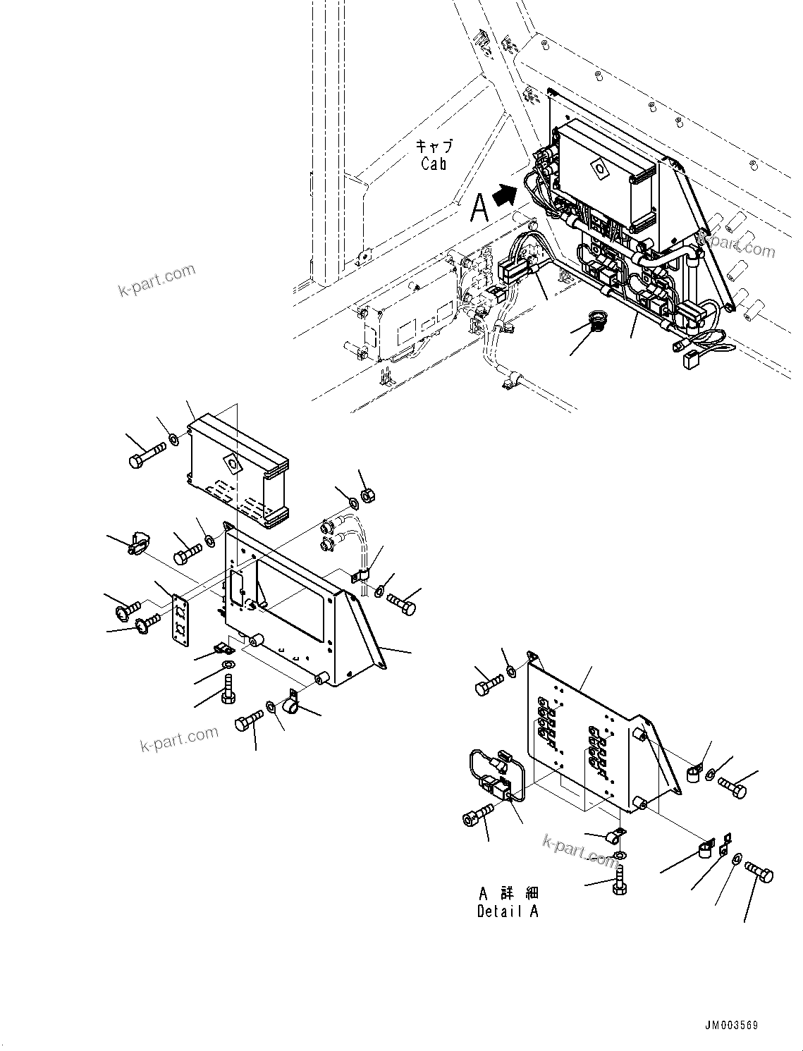 Komatsu parts book diagram for HD785-7 S/N 37001-UP (-40 deg C Spec.): KOMTRAX CONTROLLER, VHMS(#37001-)
