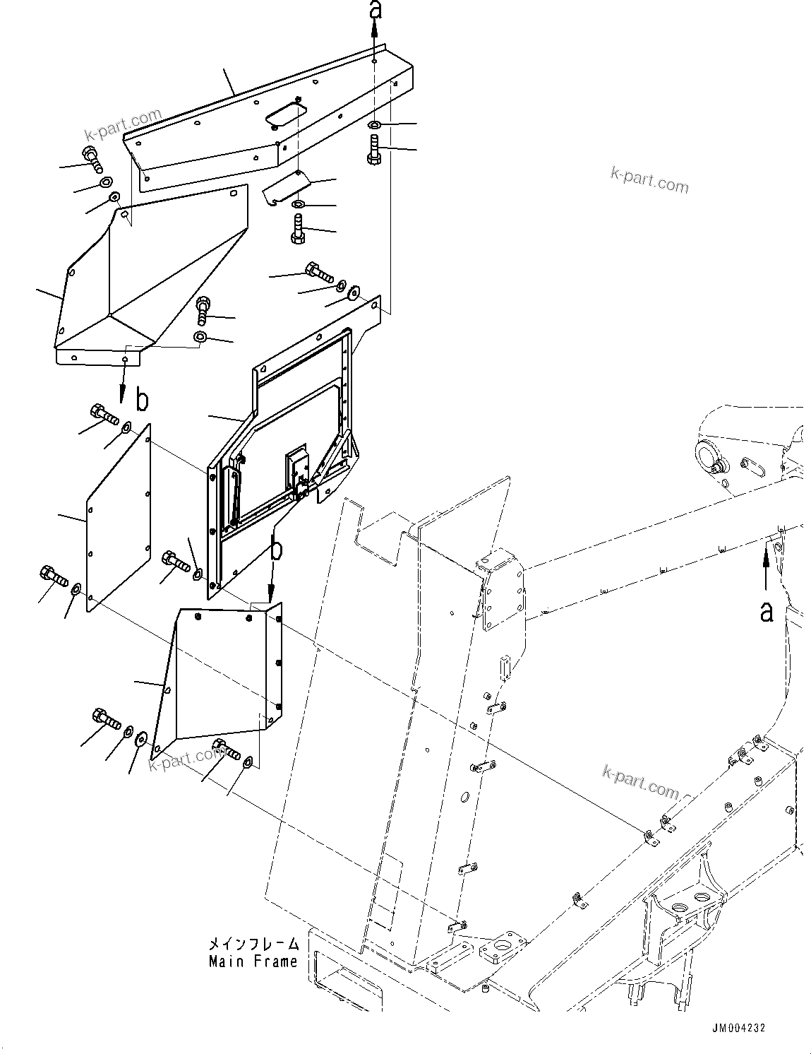 Komatsu parts book diagram for HD785-7 S/N 37001-UP (-40 deg C Spec.): ENGINE ROOM SIDE COVER, R.H.(#30001-)