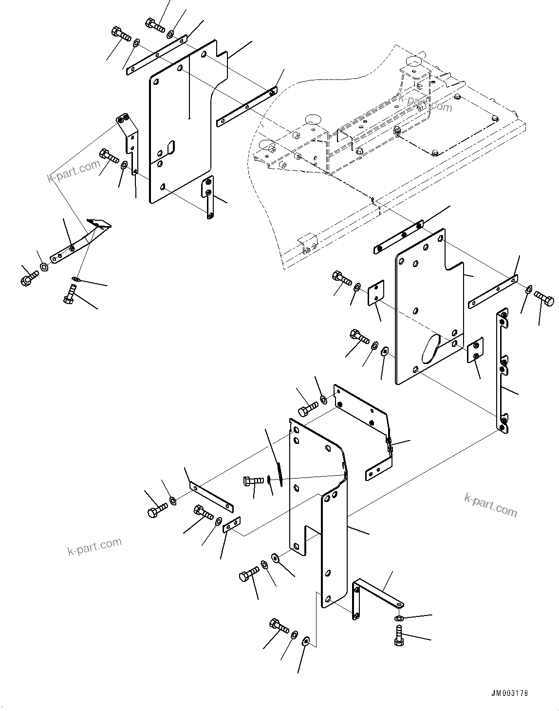 Komatsu parts book diagram for HD785-7 S/N 37001-UP (-40 deg C Spec.): FIRE PROTECTION, COVER(#30001-)