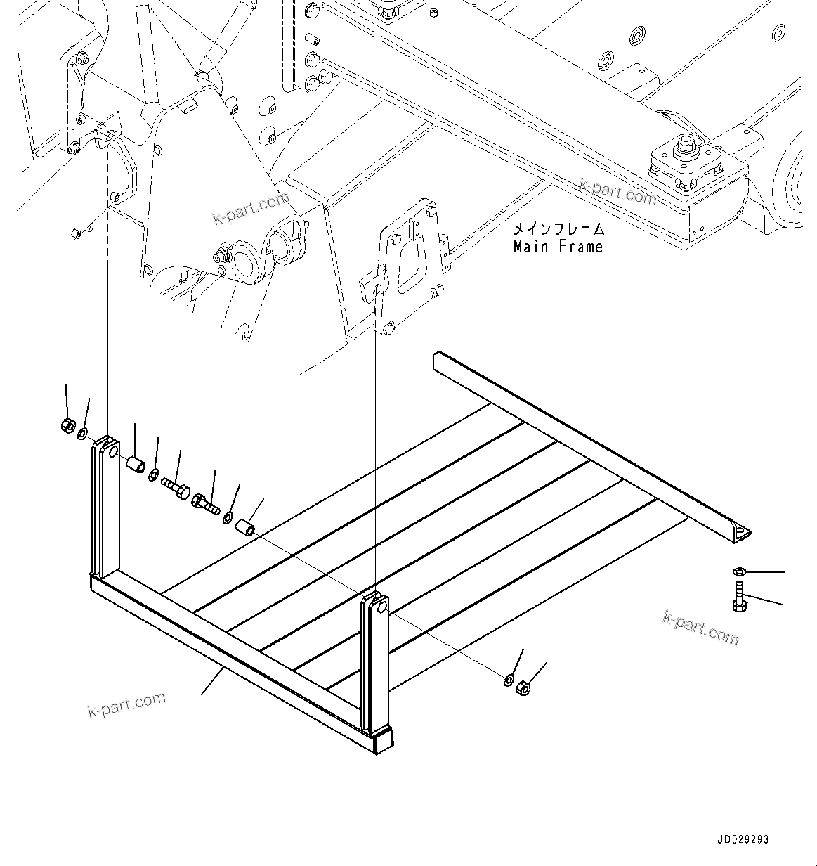 Komatsu parts book diagram for HD785-7 S/N 37001-UP (-40 deg C Spec.): TRANSMISSION UNDER GUARD, (#30001-31233)