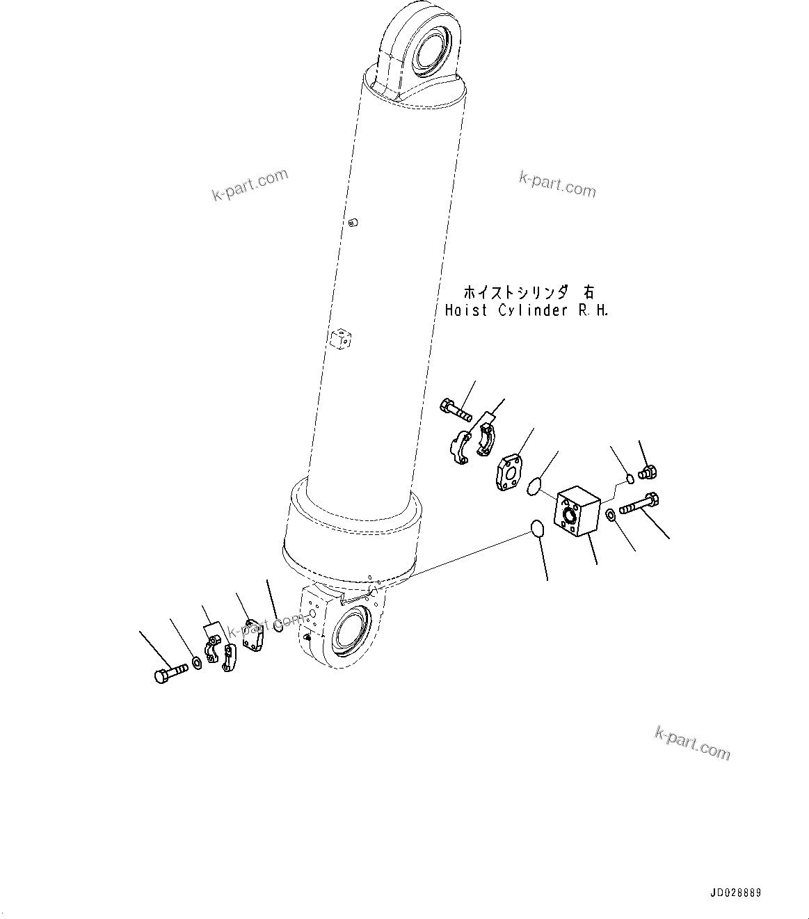Komatsu parts book diagram for HD785-7 S/N 37001-UP (-40 deg C Spec.): HOIST CYLINDER, RELATED PARTS (2/2)(#30001-30541)