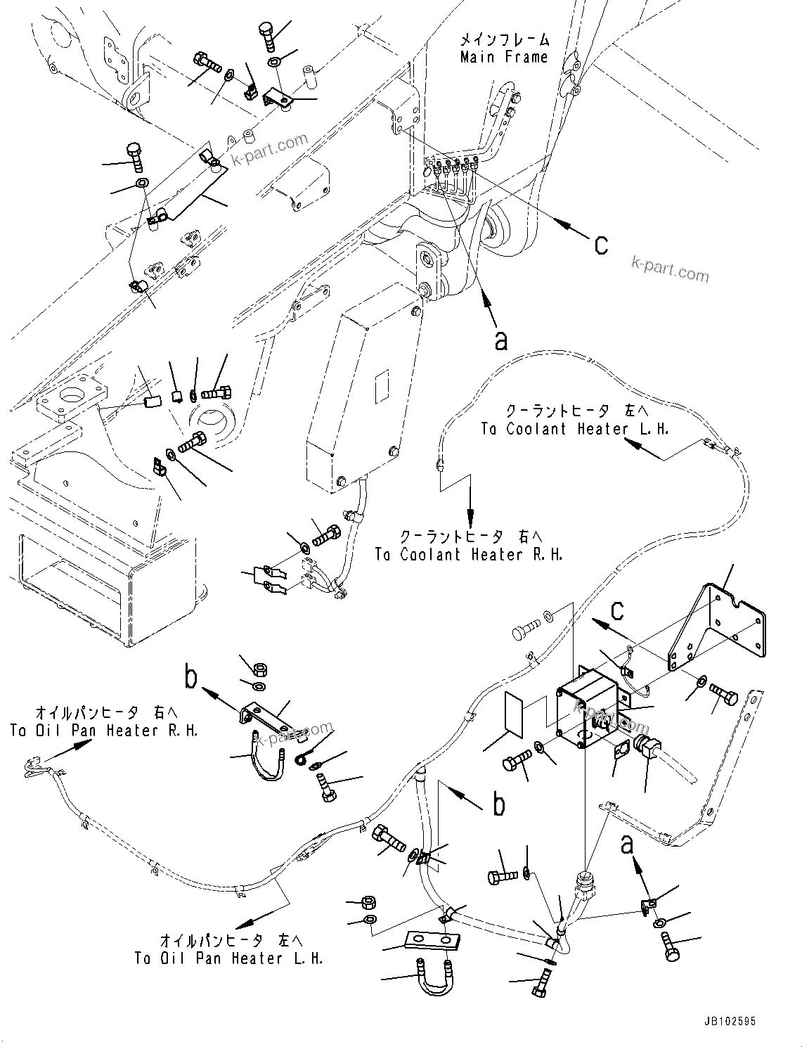 Komatsu parts book diagram for HD785-7 S/N 37001-UP (-40 deg C Spec.): ENGINE OIL PAN HEATER, CONNECTOR BOX AND WIRING HARNESS(#30001-)