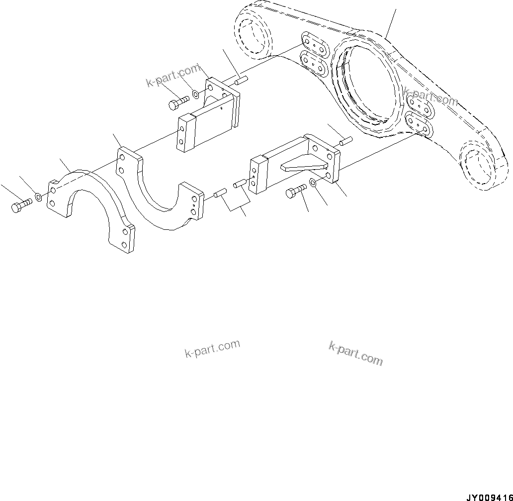 Komatsu parts book diagram for HD785-7 S/N 37001-UP (-40 deg C Spec.): FRONT DRIVE SHAFT GUARD, (#30001-)