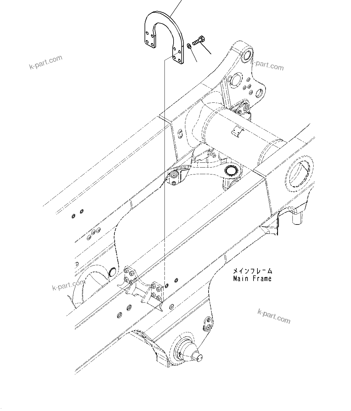 Komatsu parts book diagram for HD785-7 S/N 37001-UP (-40 deg C Spec.): REAR DRIVE SHAFT GUARD, (#30001-)