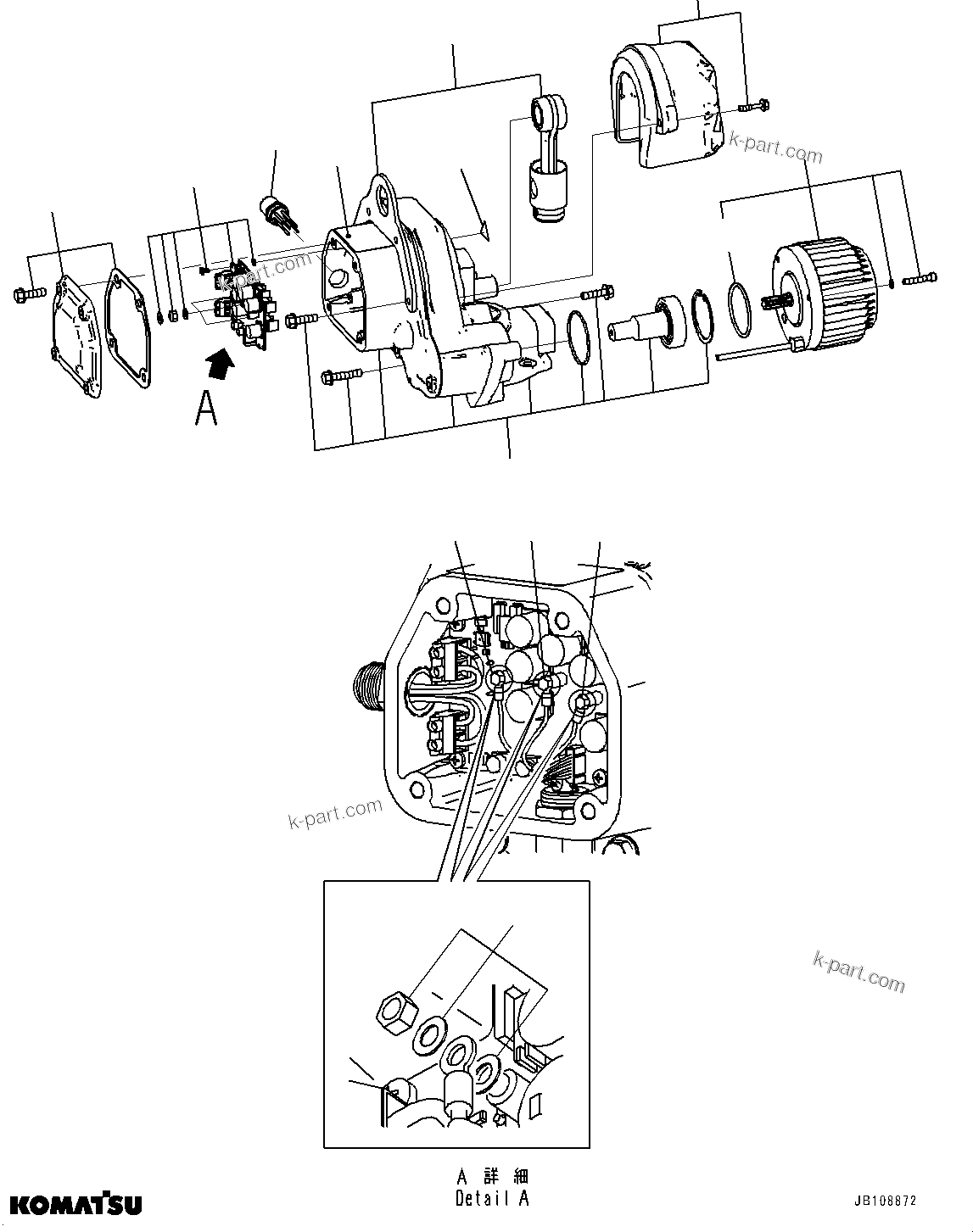 Komatsu parts book diagram for HD785-7 S/N 37001-UP (-40 deg C Spec.): AUTO-GREASING SYSTEM, INNER PARTS, GREASE PUMP (2/3)(#34112-)