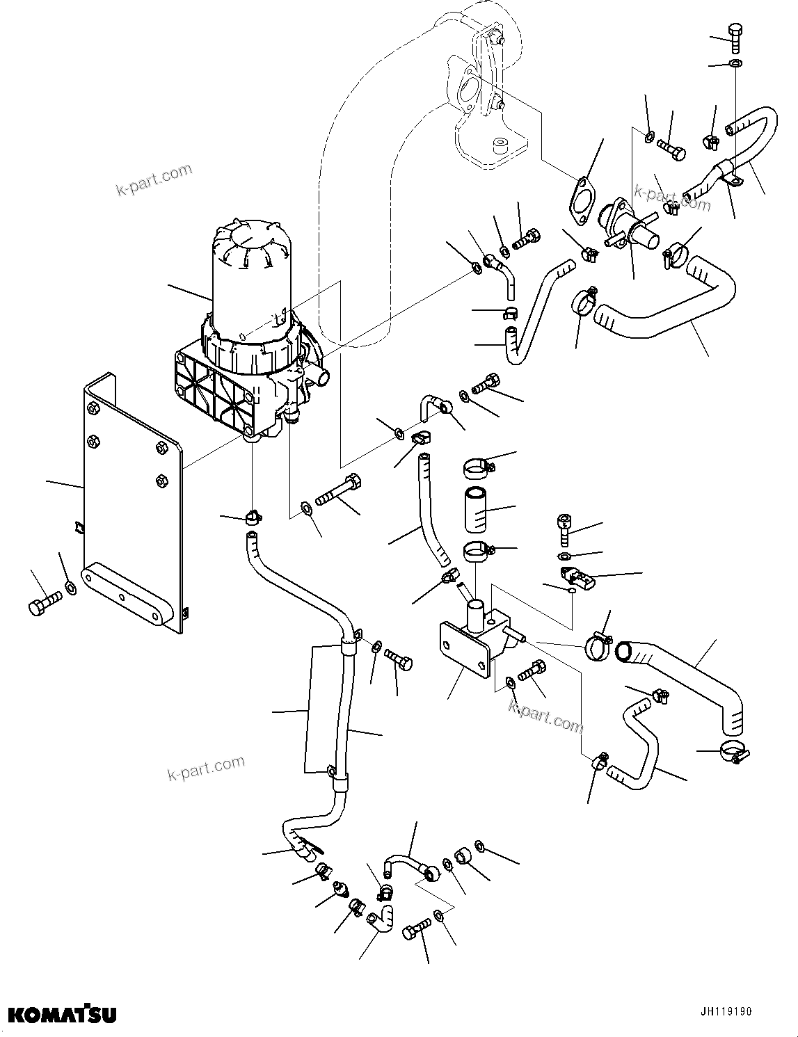 Komatsu parts book diagram for PC490LC-11 S/N 87001-UP: AIR INTAKE UNIT, KOMATSU CLOSED CRANKCASE VENTILATION (KCCV)(#86389-)