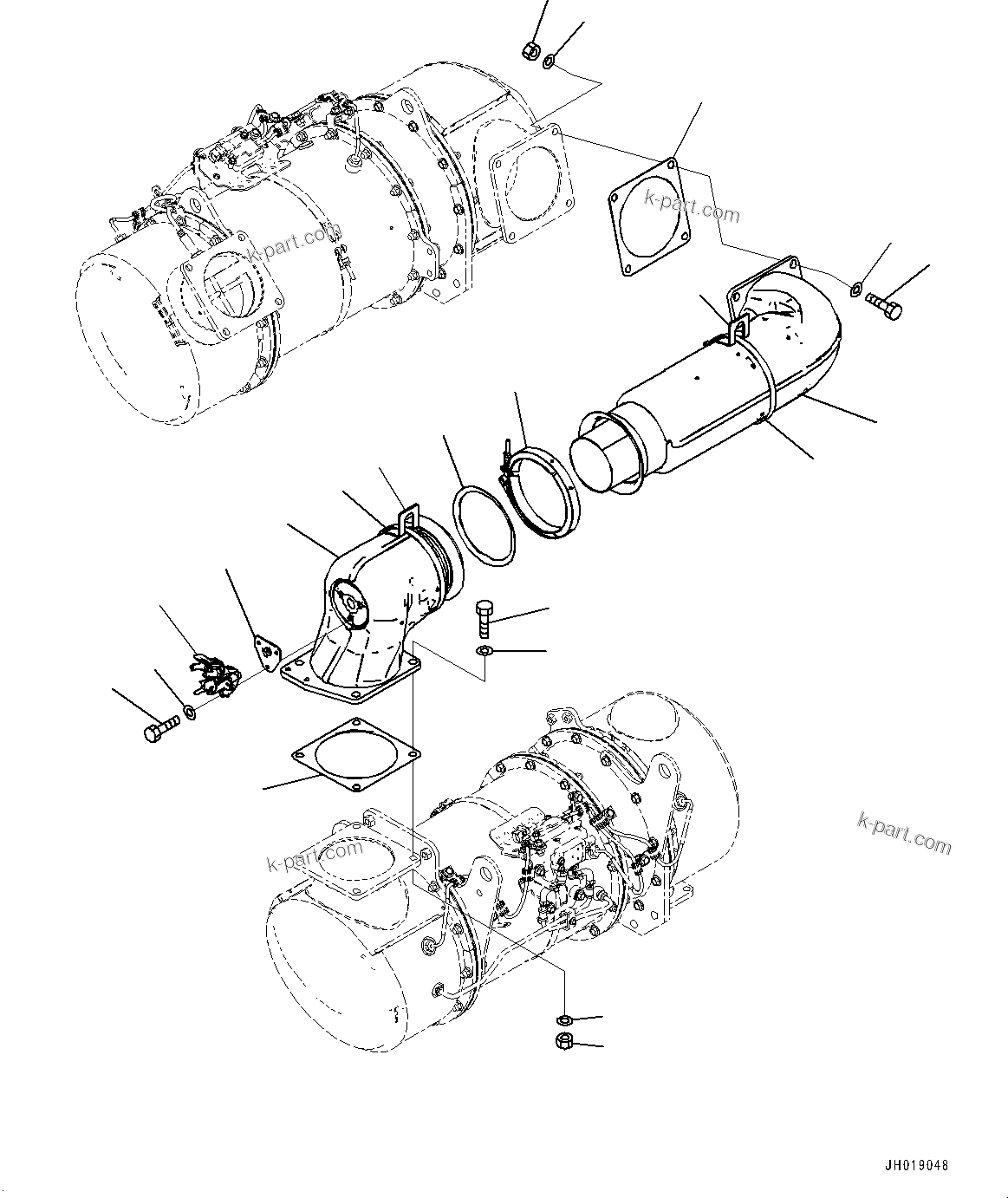 Komatsu parts book diagram for PC490LC-11 S/N 87001-UP: EXHAUST, DEF MIXING TUBE(#85161-)