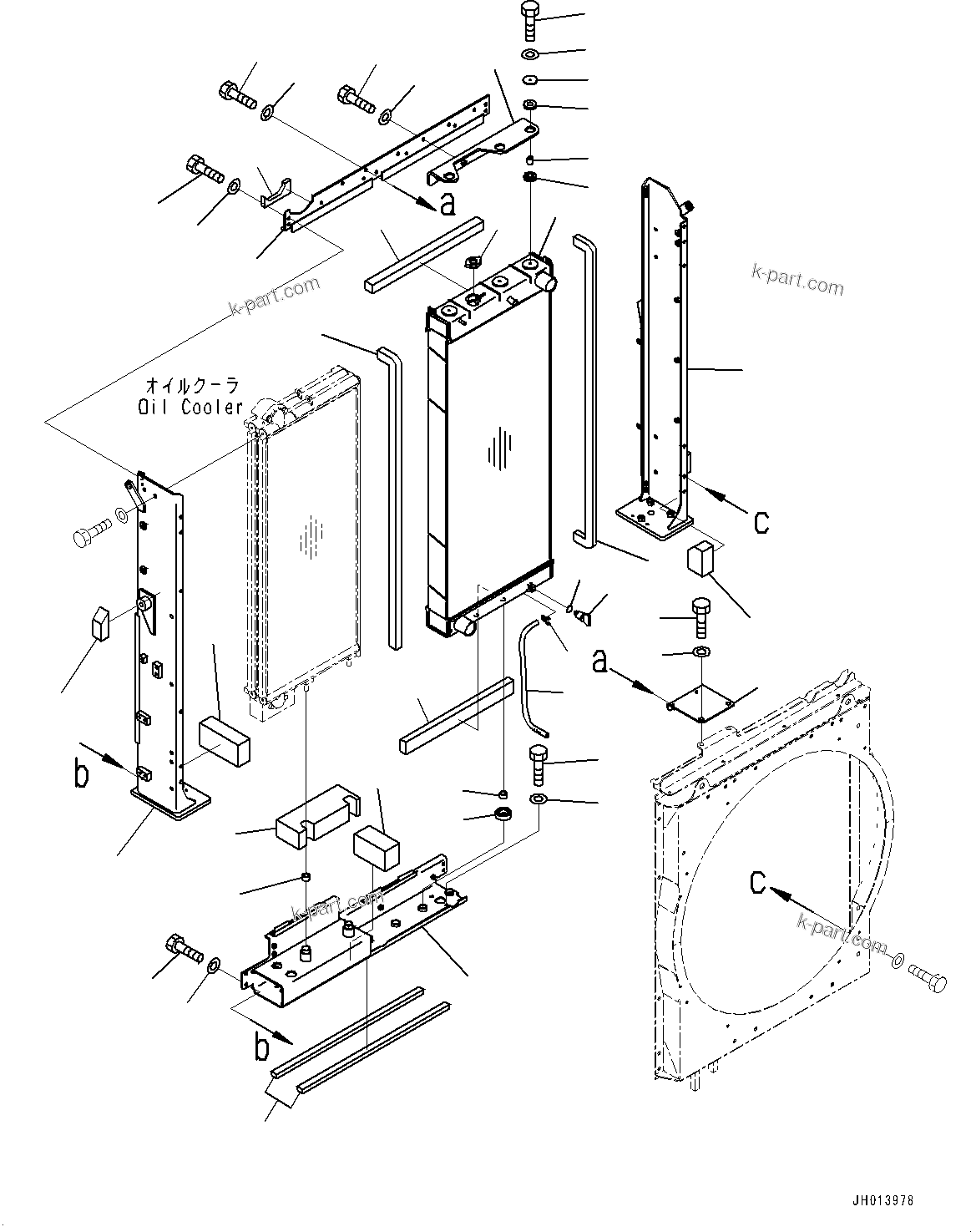 Komatsu parts book diagram for PC490LC-11 S/N 87001-UP: COOLING SYSTEM, RADIATOR(#85001-85152)