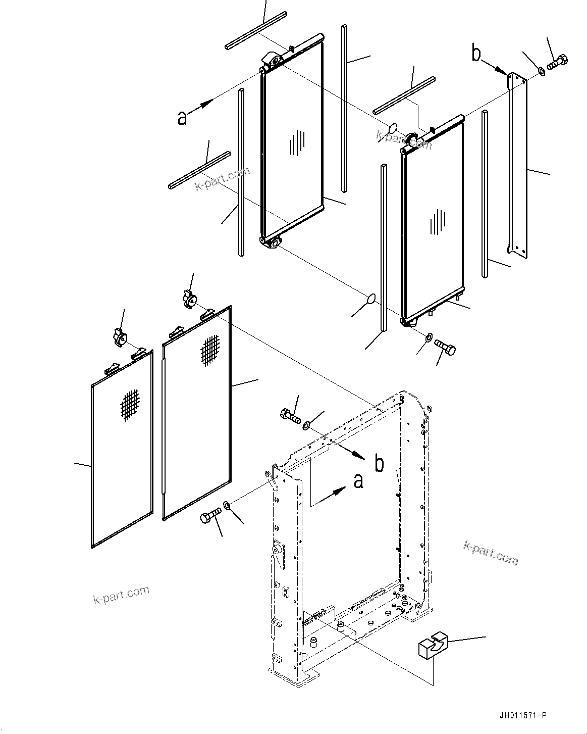 Komatsu parts book diagram for PC490LC-11 S/N 87001-UP: COOLING SYSTEM, OIL COOLER(#85001-85152)