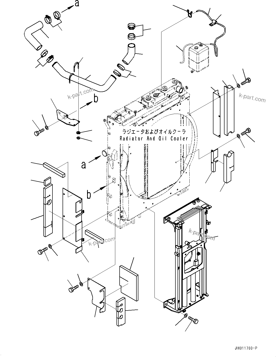 Komatsu parts book diagram for PC490LC-11 S/N 87001-UP: COOLING SYSTEM, RESERVOIR TANK PIPING(#85001-85152)