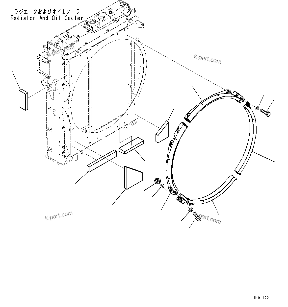 Komatsu parts book diagram for PC490LC-11 S/N 87001-UP: COOLING SYSTEM, SHROUD (2/2)(#85153-)