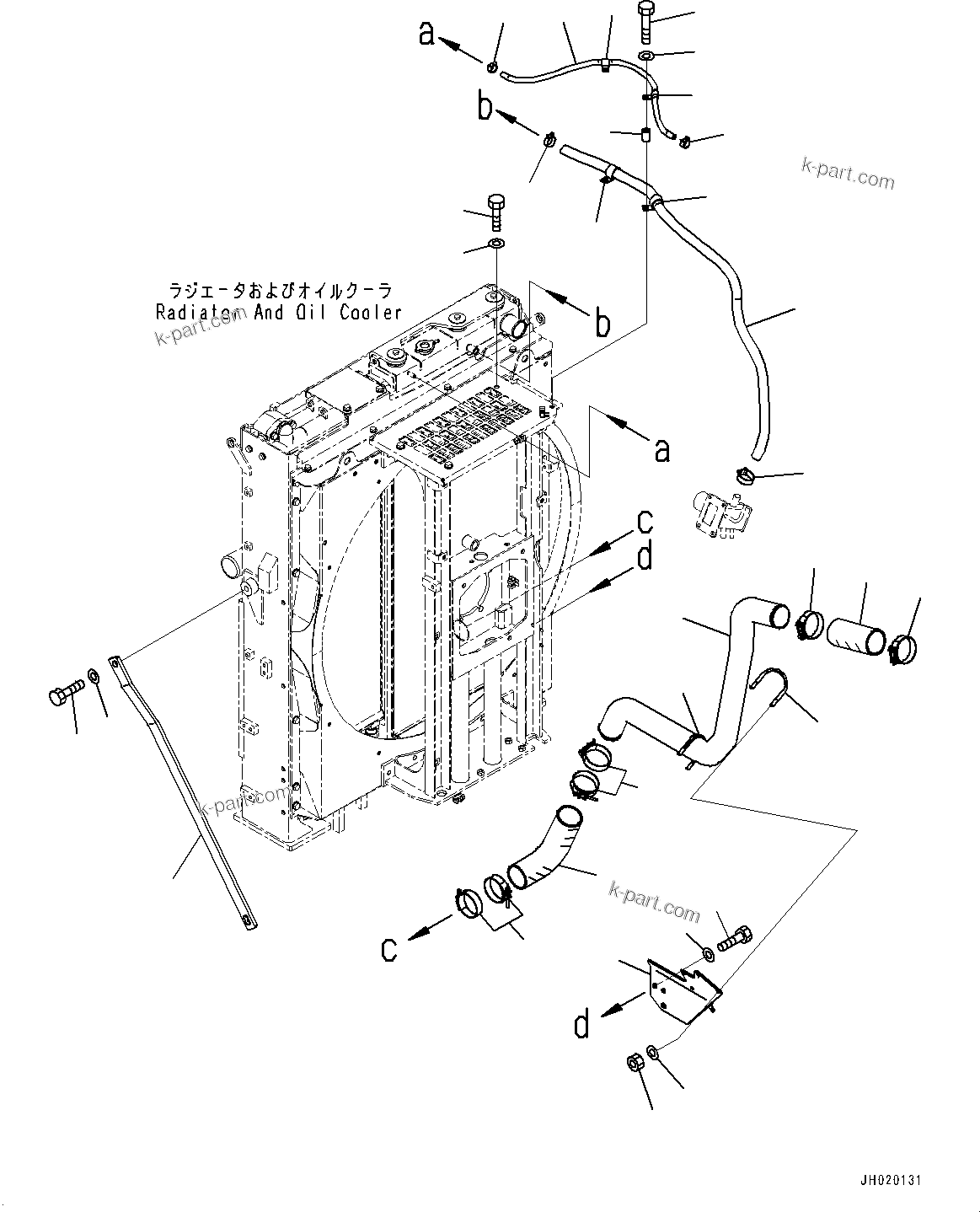 Komatsu parts book diagram for PC490LC-11 S/N 87001-UP: COOLING SYSTEM, STAY AND AIR PIPING(#85153-)