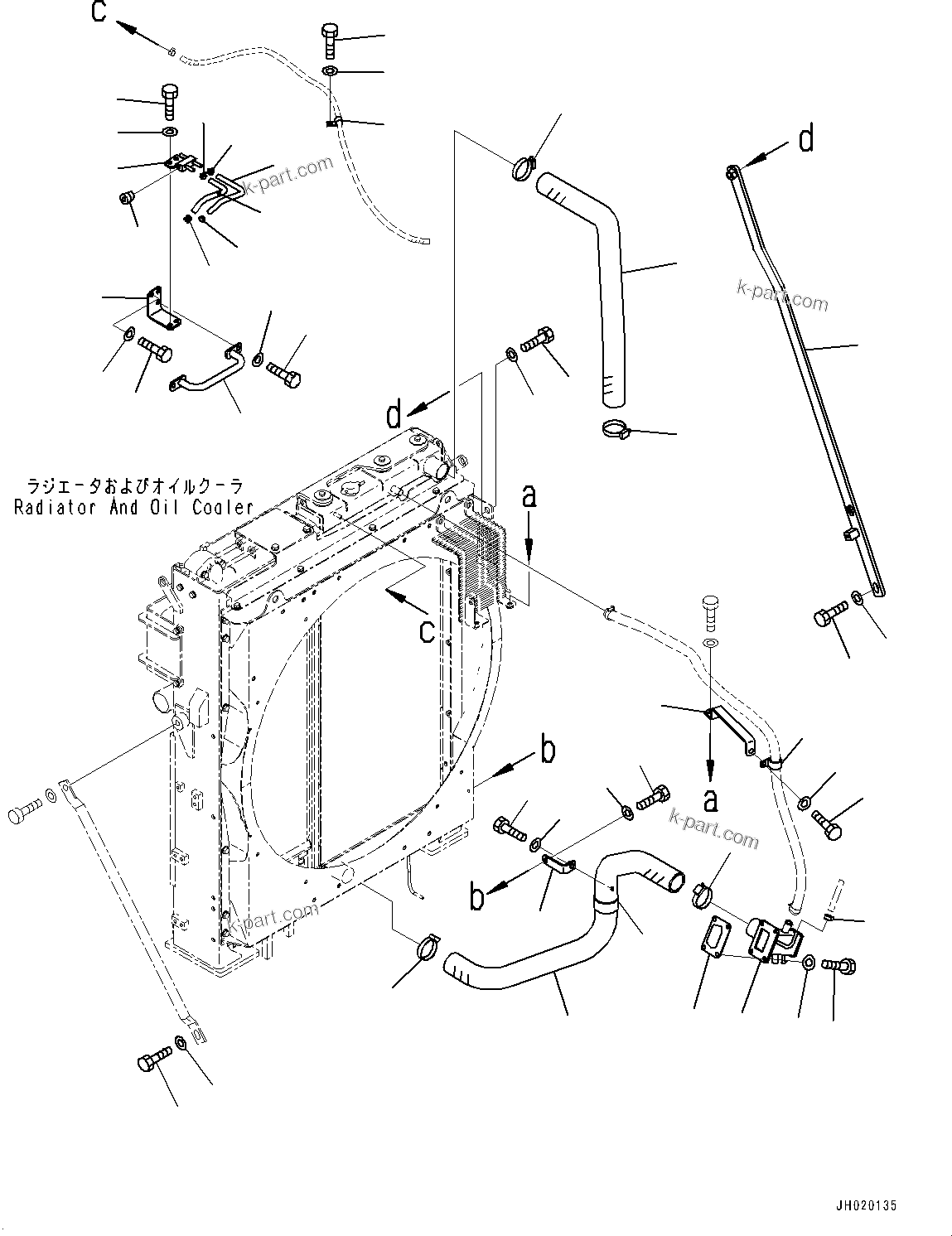 Komatsu parts book diagram for PC490LC-11 S/N 87001-UP: COOLING SYSTEM, STAY(#85153-)