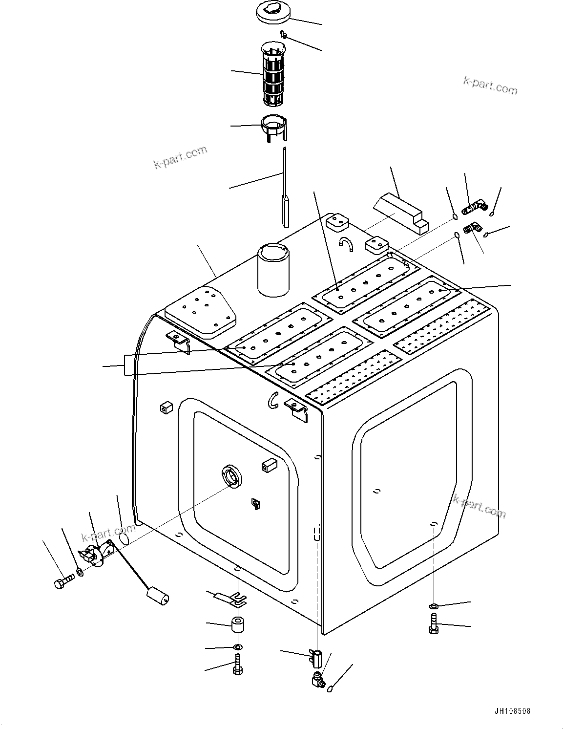 Komatsu parts book diagram for PC490LC-11 S/N 87001-UP: FUEL TANK, (#85758-)