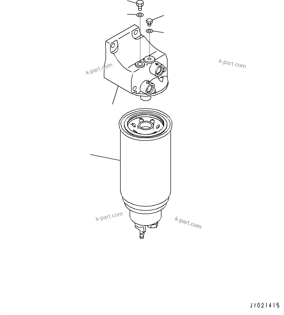 Komatsu parts book diagram for PC490LC-11 S/N 87001-UP: FUEL PIPING, INNER PARTS, FUEL PREFILTER(#85001-)