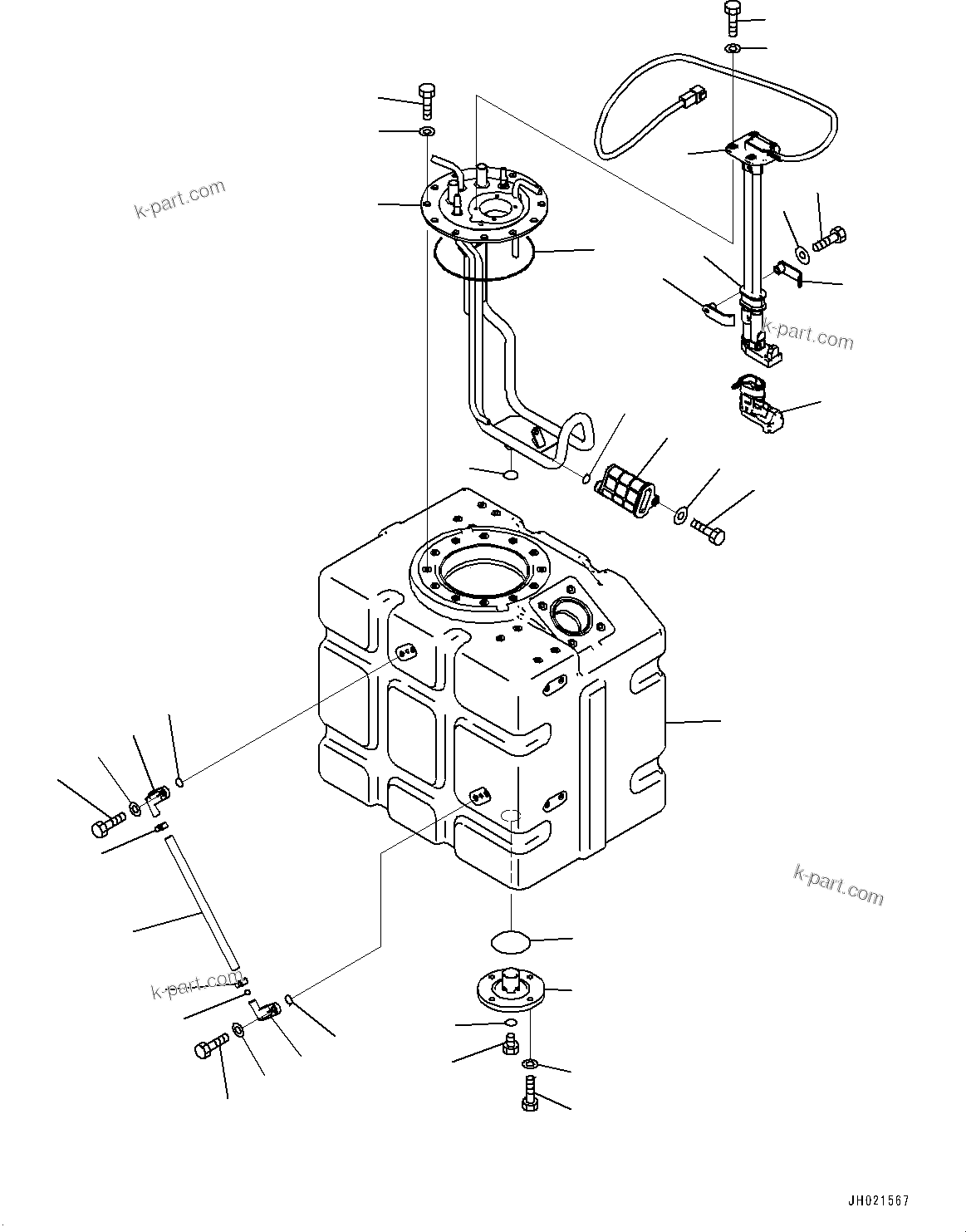 Komatsu parts book diagram for PC490LC-11 S/N 87001-UP: DEF TANK, TANK AND SENSOR(#85770-)