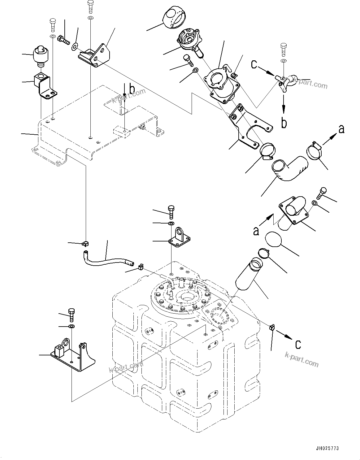 Komatsu parts book diagram for PC490LC-11 S/N 87001-UP: DEF TANK, SUCTION TUBE(#85416-85761)