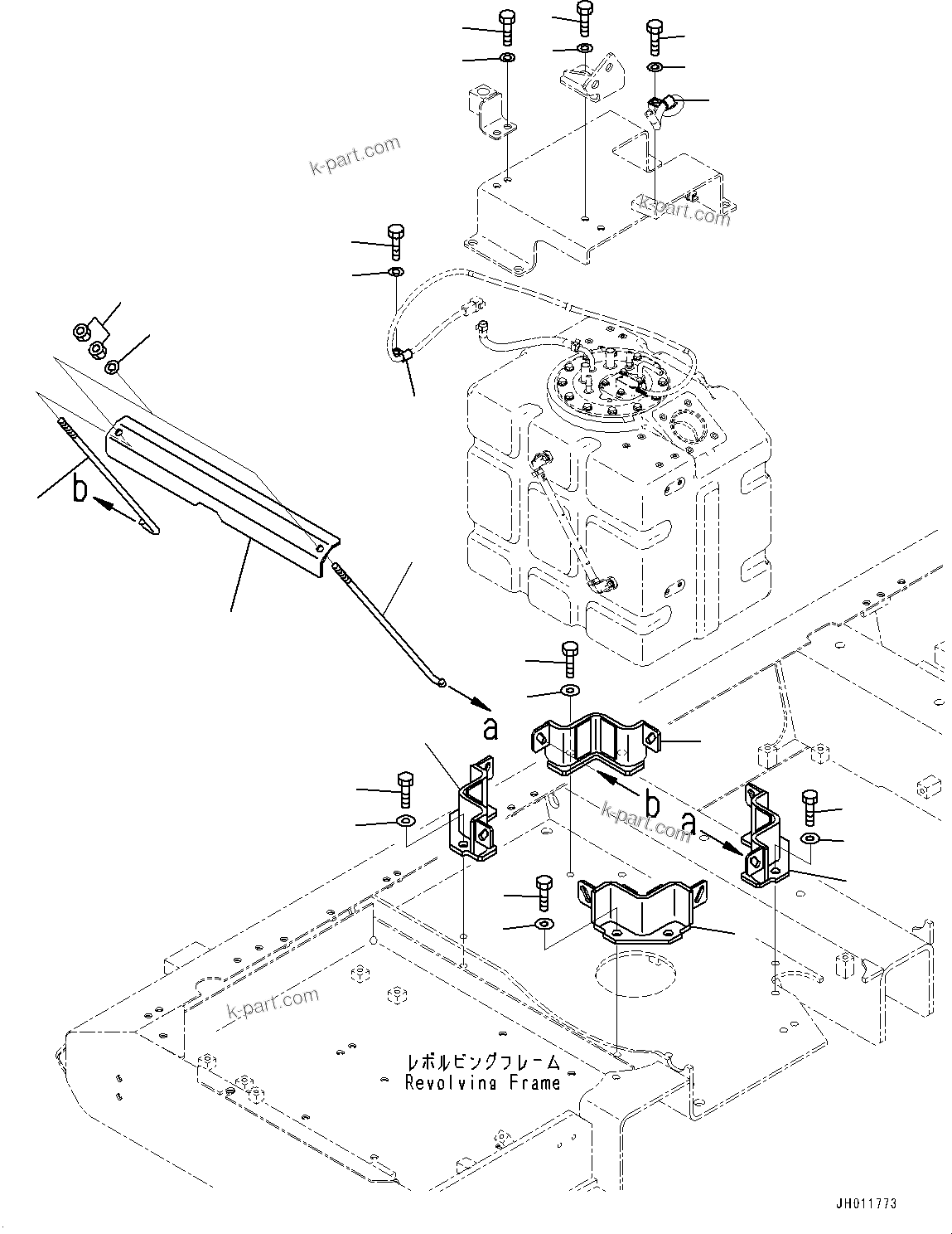 Komatsu parts book diagram for PC490LC-11 S/N 87001-UP: DEF TANK, TANK MOUNTING(#85001-)