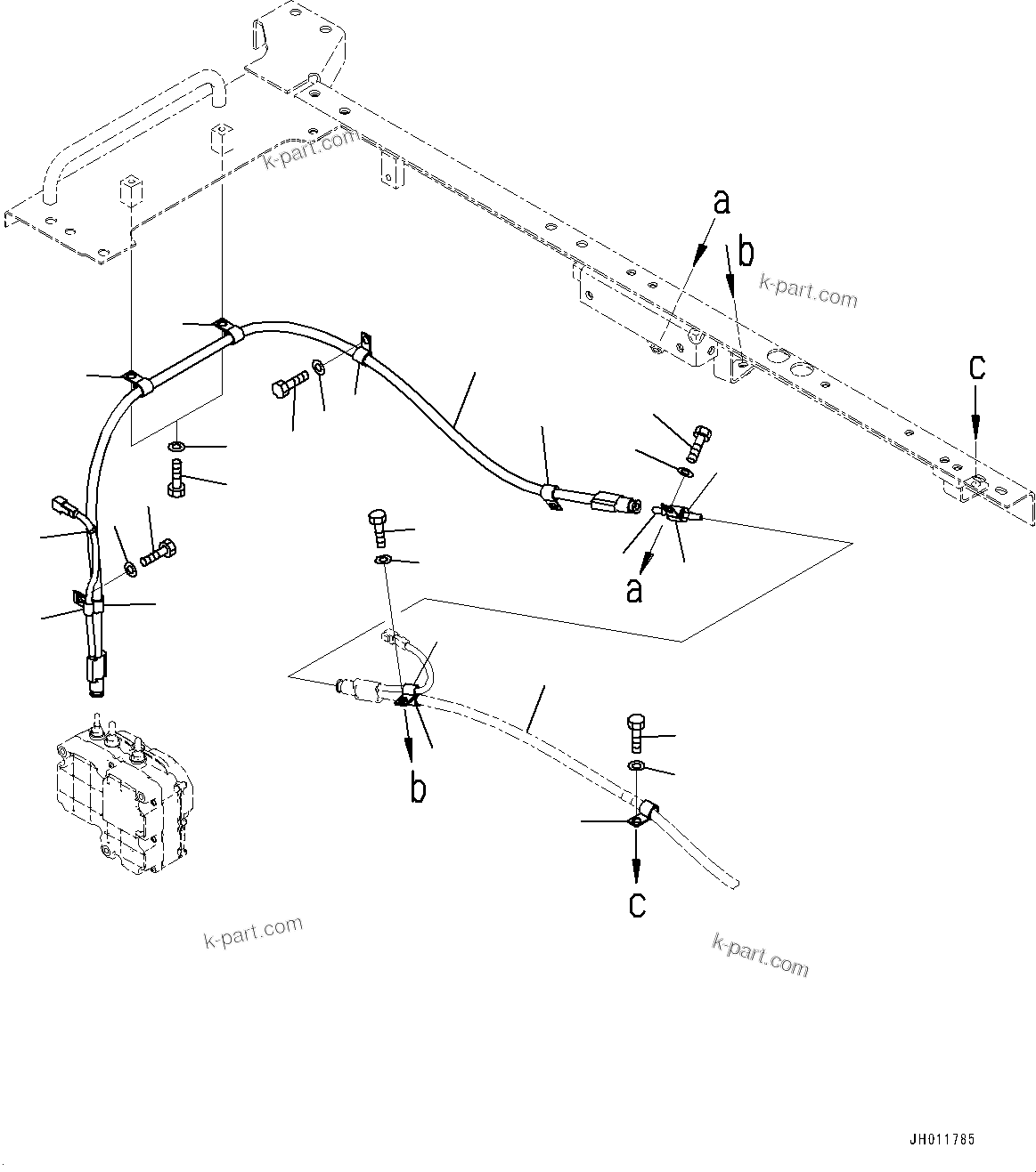 Komatsu parts book diagram for PC490LC-11 S/N 87001-UP: DEF PIPING, DEF PRESSURE HOSE(#85001-)