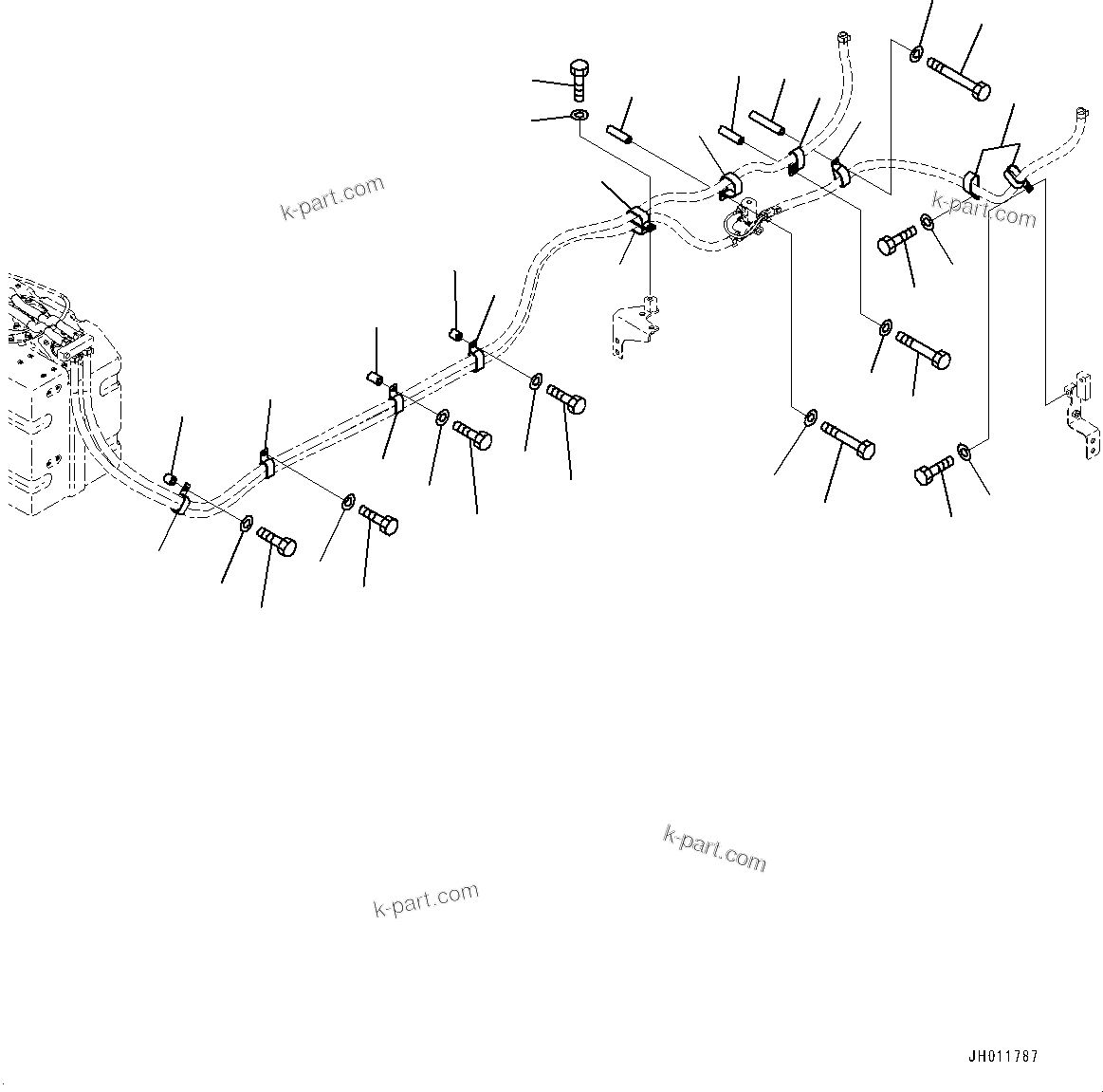 Komatsu parts book diagram for PC490LC-11 S/N 87001-UP: DEF PIPING, DEF TANK COOLANT PIPING (2/2)(#85001-)