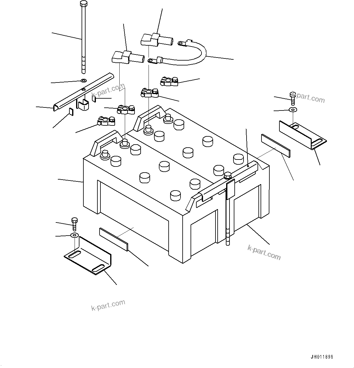 Komatsu parts book diagram for PC490LC-11 S/N 87001-UP: BATTERY, (#85001-)
