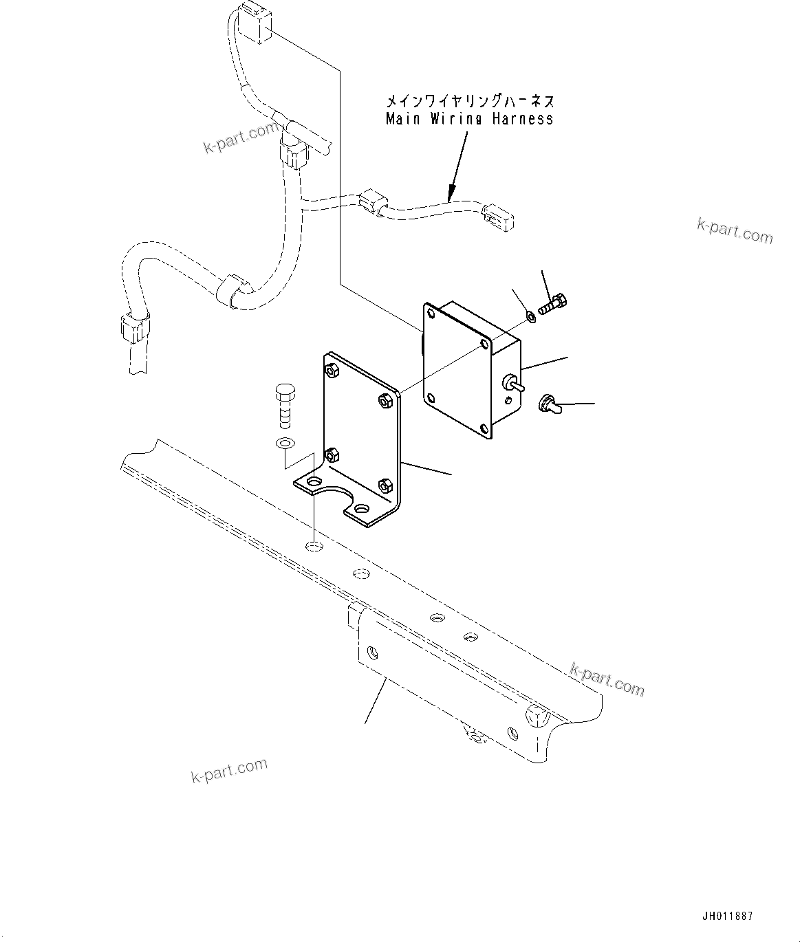 Komatsu parts book diagram for PC490LC-11 S/N 87001-UP: ELECTRIC WIRING HARNESS, ELECTRIC PRIMING PUMP SWITCH(#87001-)