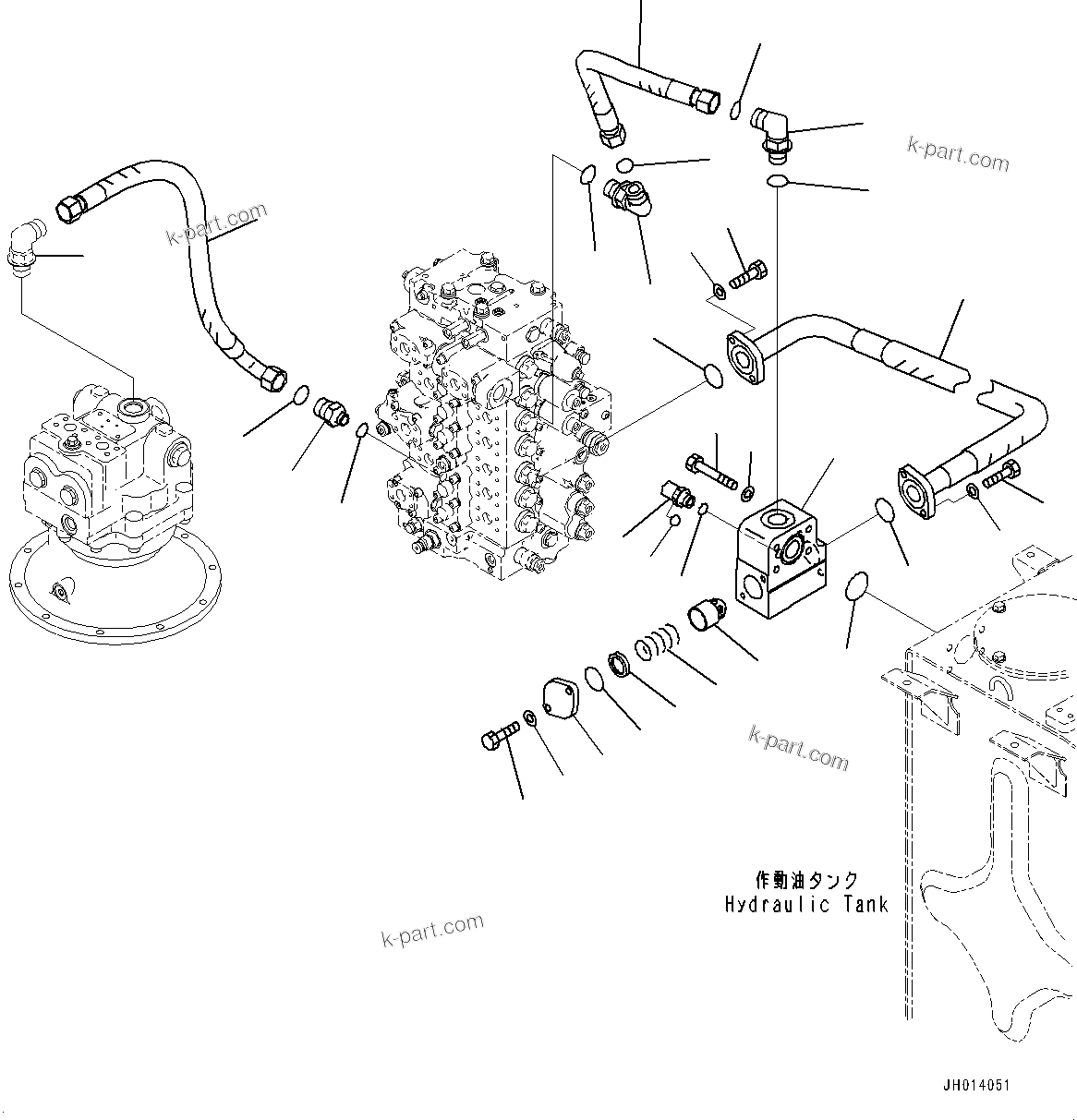 Komatsu parts book diagram for PC490LC-11 S/N 87001-UP: RETURN PIPING, (#85001-)