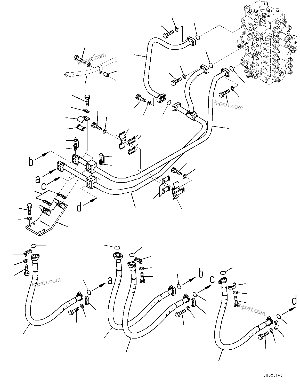 Komatsu parts book diagram for PC490LC-11 S/N 87001-UP: BOOM PIPING, (#85196-)