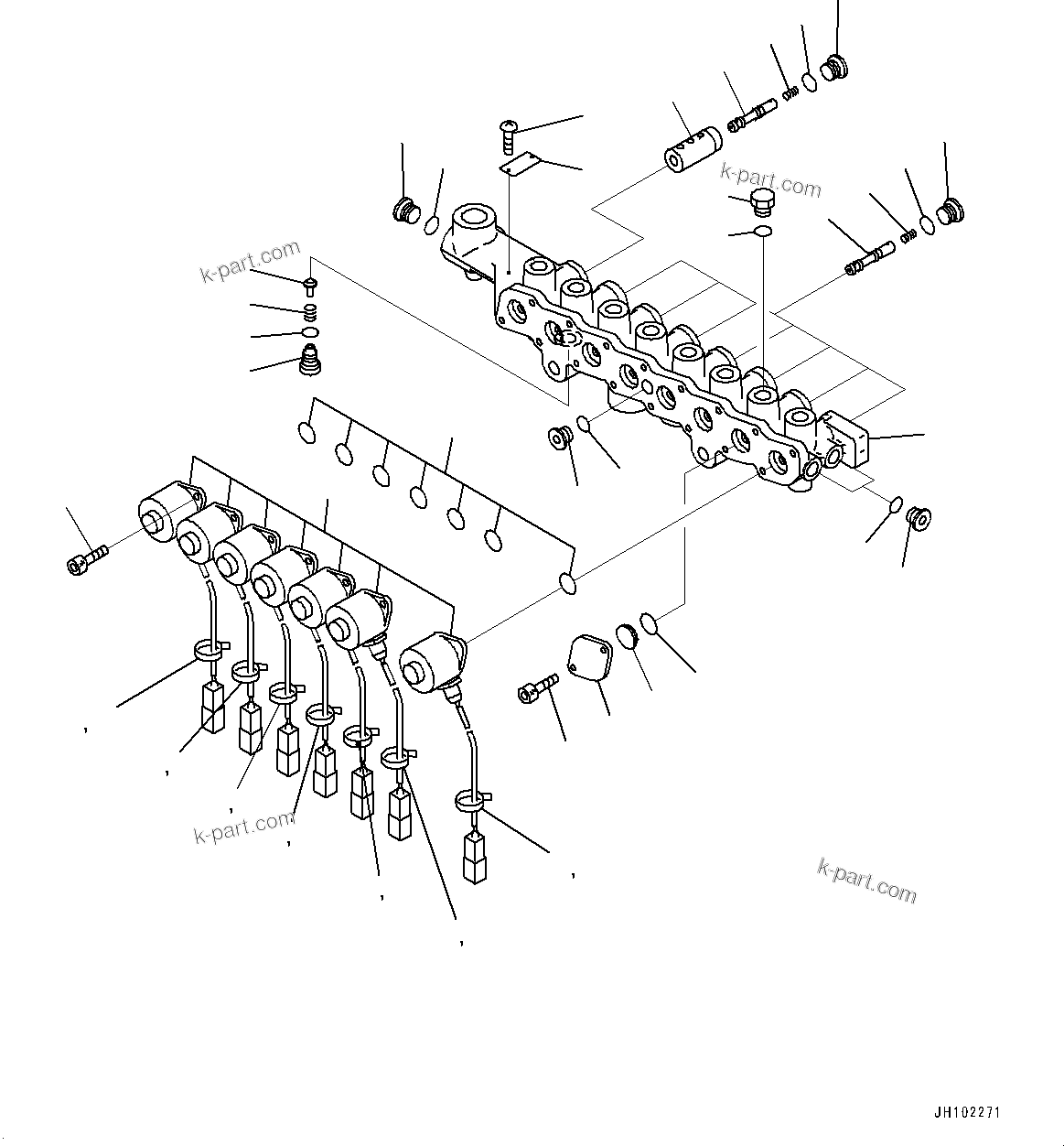 Komatsu parts book diagram for PC490LC-11 S/N 87001-UP: SOLENOID VALVE, INNER PARTS(#87001-)