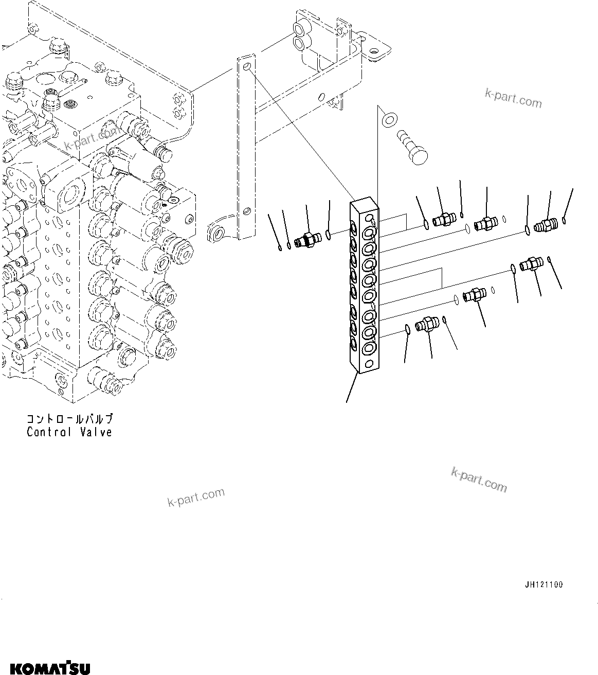 Komatsu parts book diagram for PC490LC-11 S/N 87001-UP: PRESSURE SWITCH BLOCK, BLOCK(#85001-)