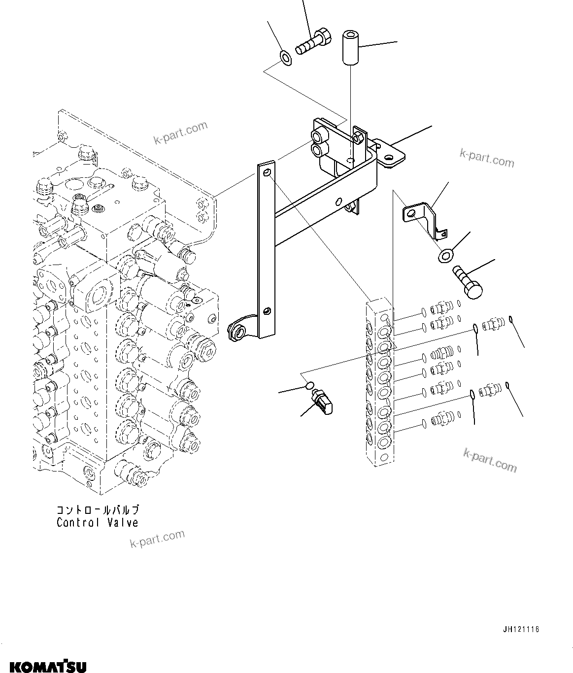 Komatsu parts book diagram for PC490LC-11 S/N 87001-UP: PRESSURE SWITCH BLOCK, VALVE BRACKET(#85254-)
