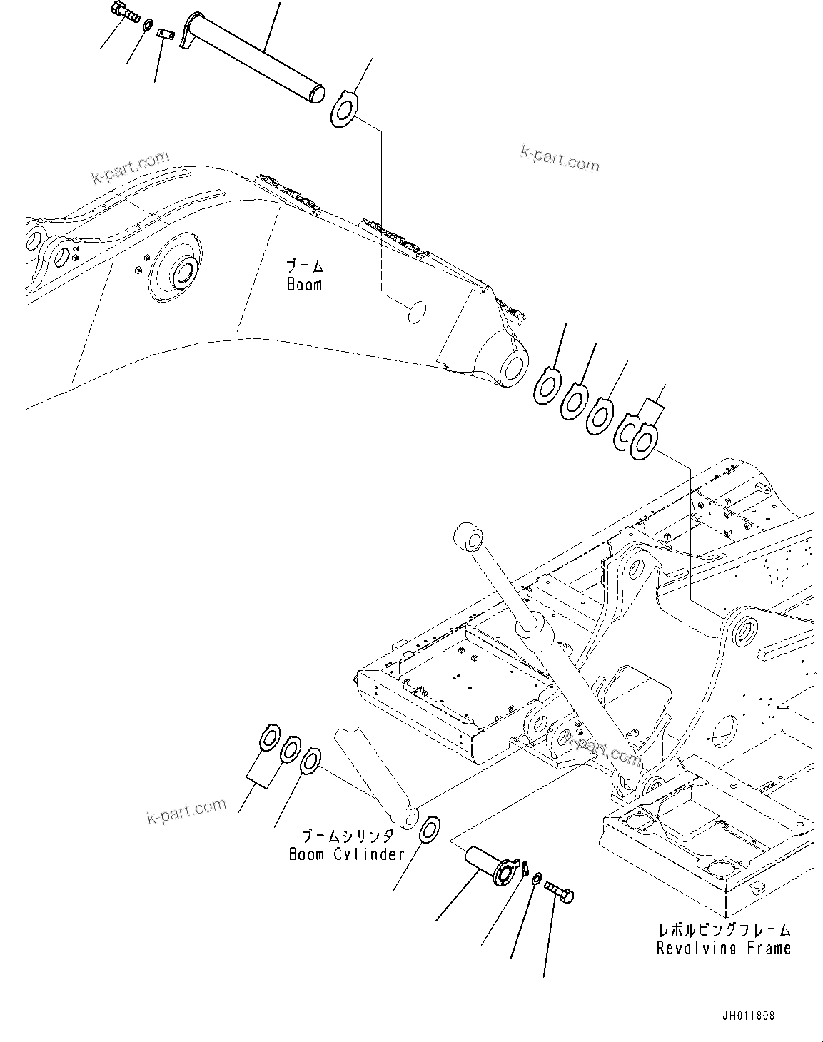 Komatsu parts book diagram for PC490LC-11 S/N 87001-UP: BOOM FOOT PIN, (#85001-)