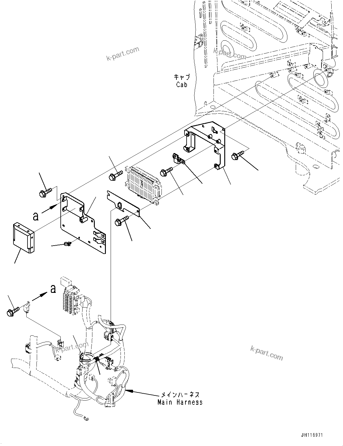 Komatsu parts book diagram for PC490LC-11 S/N 87001-UP: CAB, CAB IN PARTS, AIR CONDITIONER CONTROLLER(#86529-)