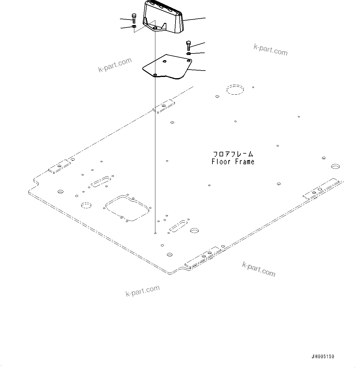 Komatsu parts book diagram for PC490LC-11 S/N 87001-UP: CAB, FLOOR, FOOTREST, L.H.(#87001-)