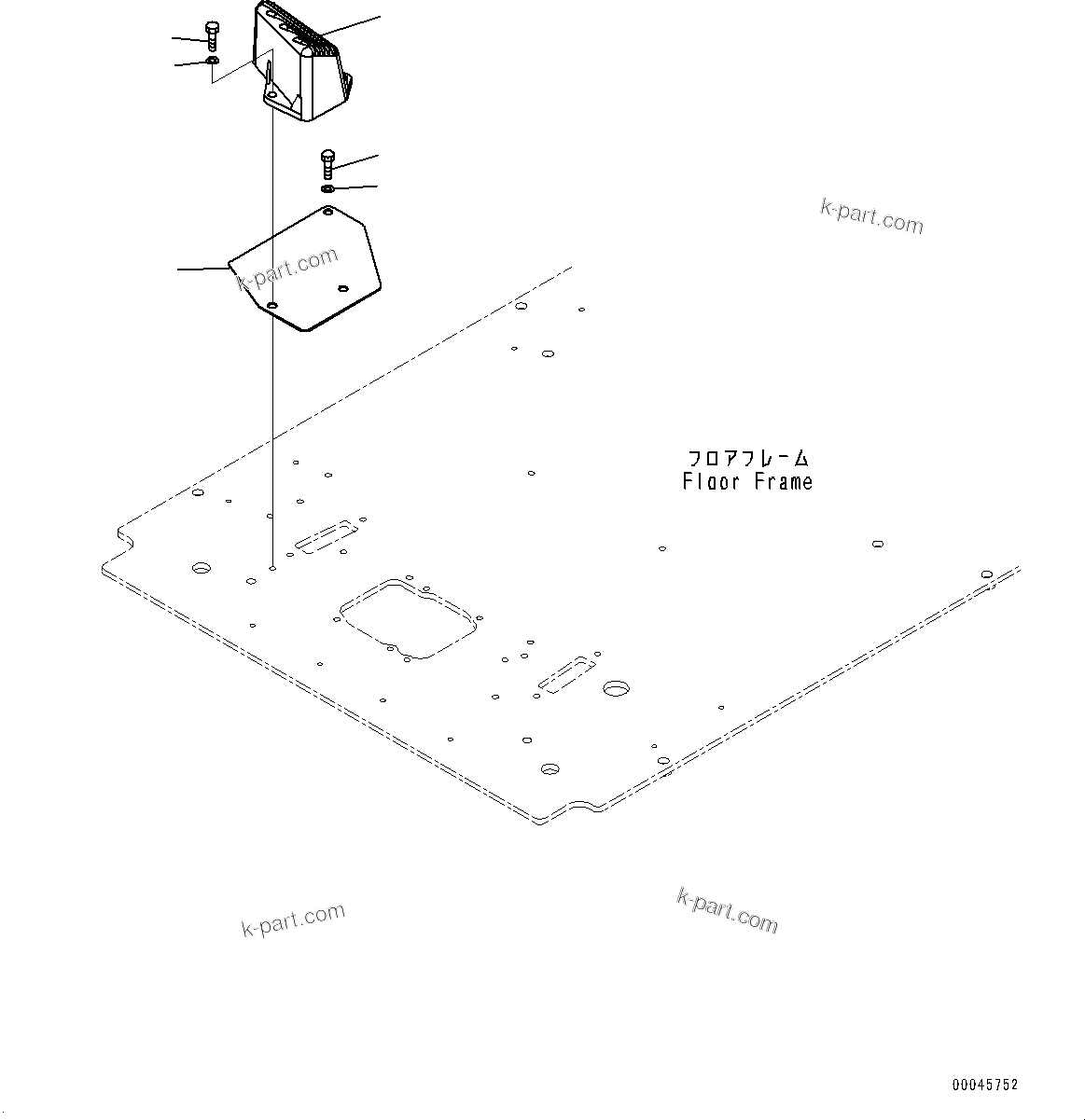 Komatsu parts book diagram for PC490LC-11 S/N 87001-UP: CAB, FLOOR, FOOTREST, R.H.(#87001-)