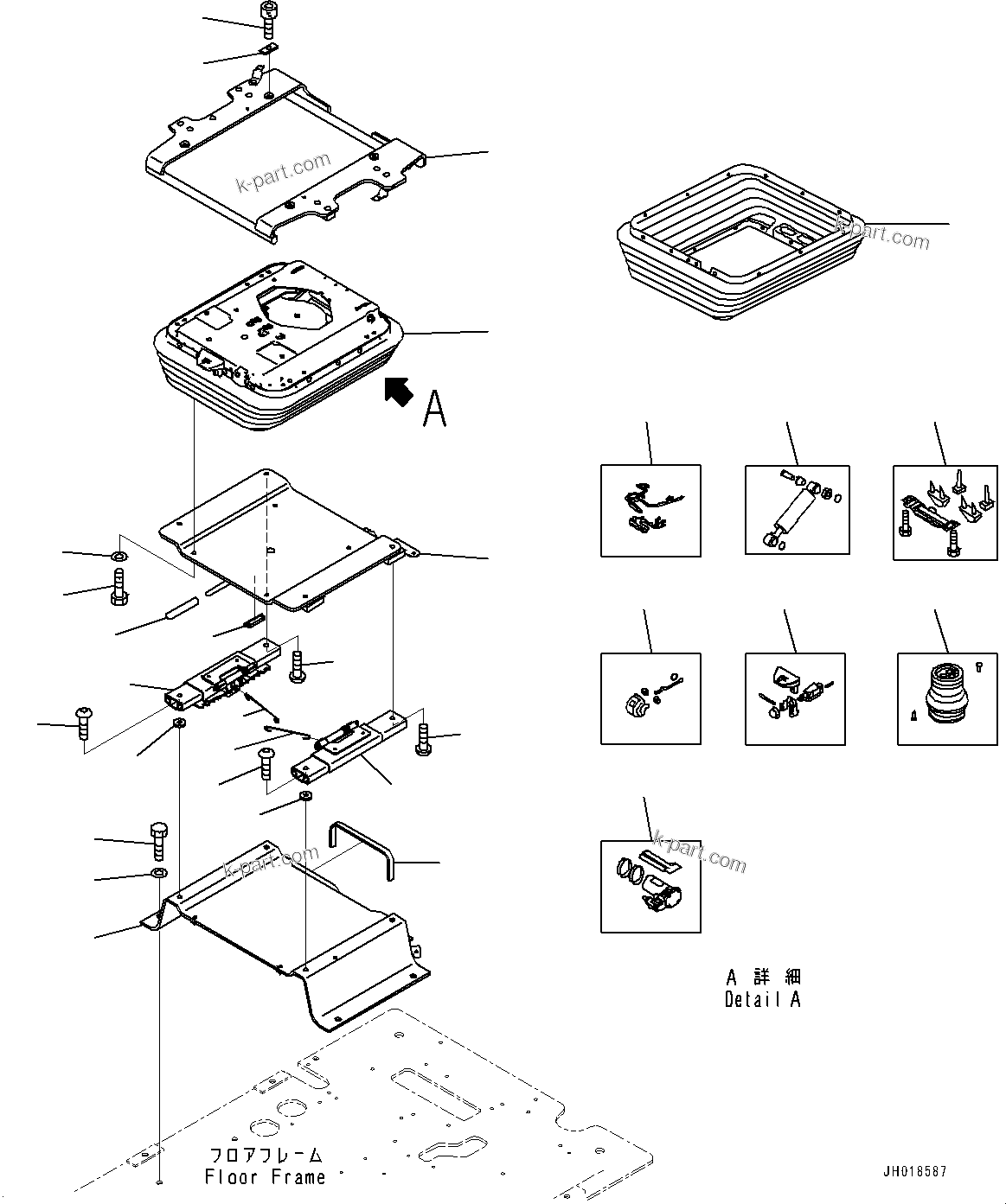 Komatsu parts book diagram for PC490LC-11 S/N 87001-UP: CAB, FLOOR, BASE(#87001-)