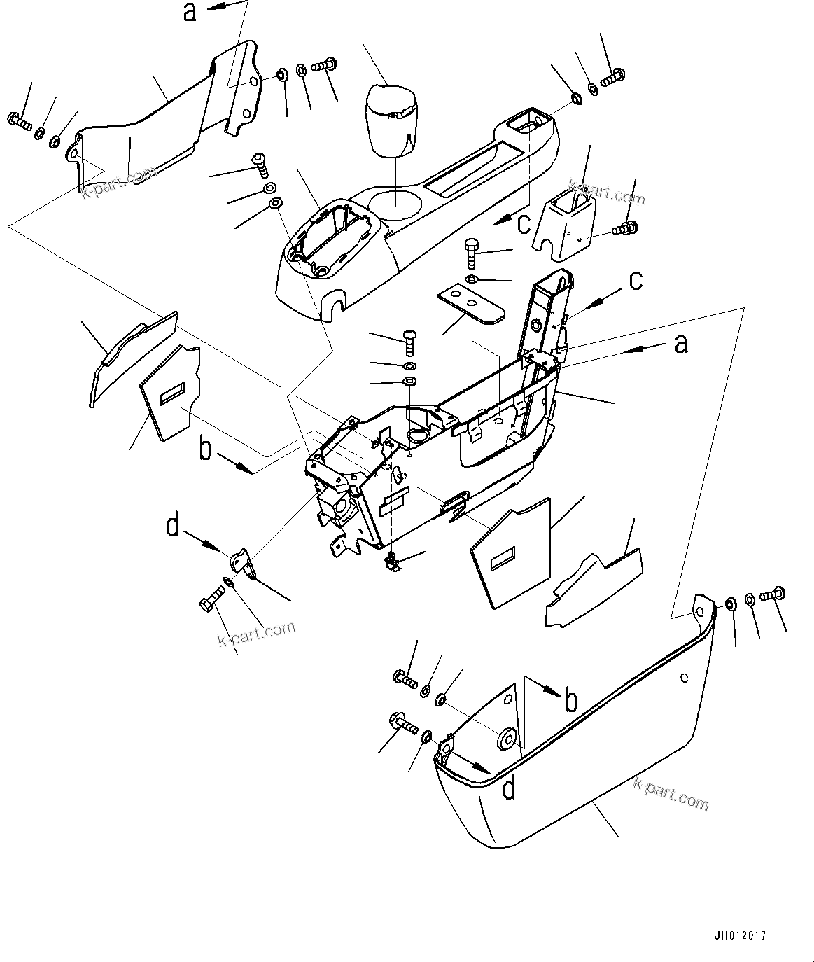 Komatsu parts book diagram for PC490LC-11 S/N 87001-UP: CAB, FLOOR, CONSOLE, L.H.(#87001-)