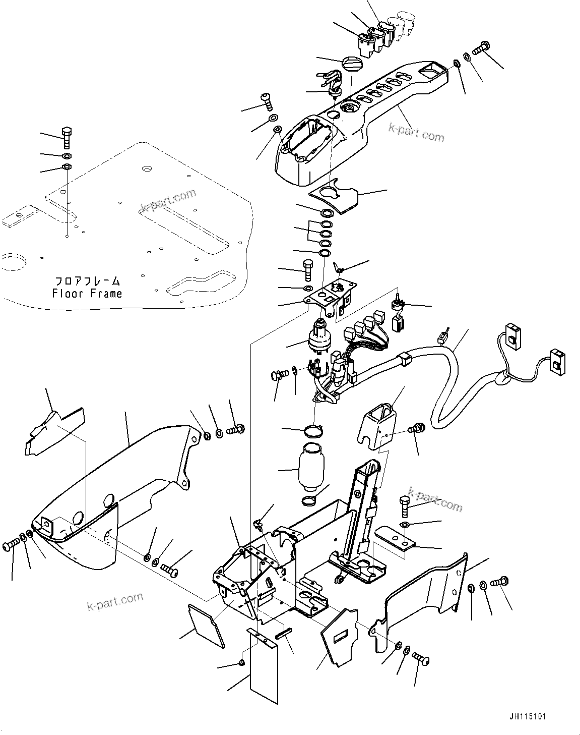 Komatsu parts book diagram for PC490LC-11 S/N 87001-UP: CAB, FLOOR, CONSOLE, R.H.(#87001-)
