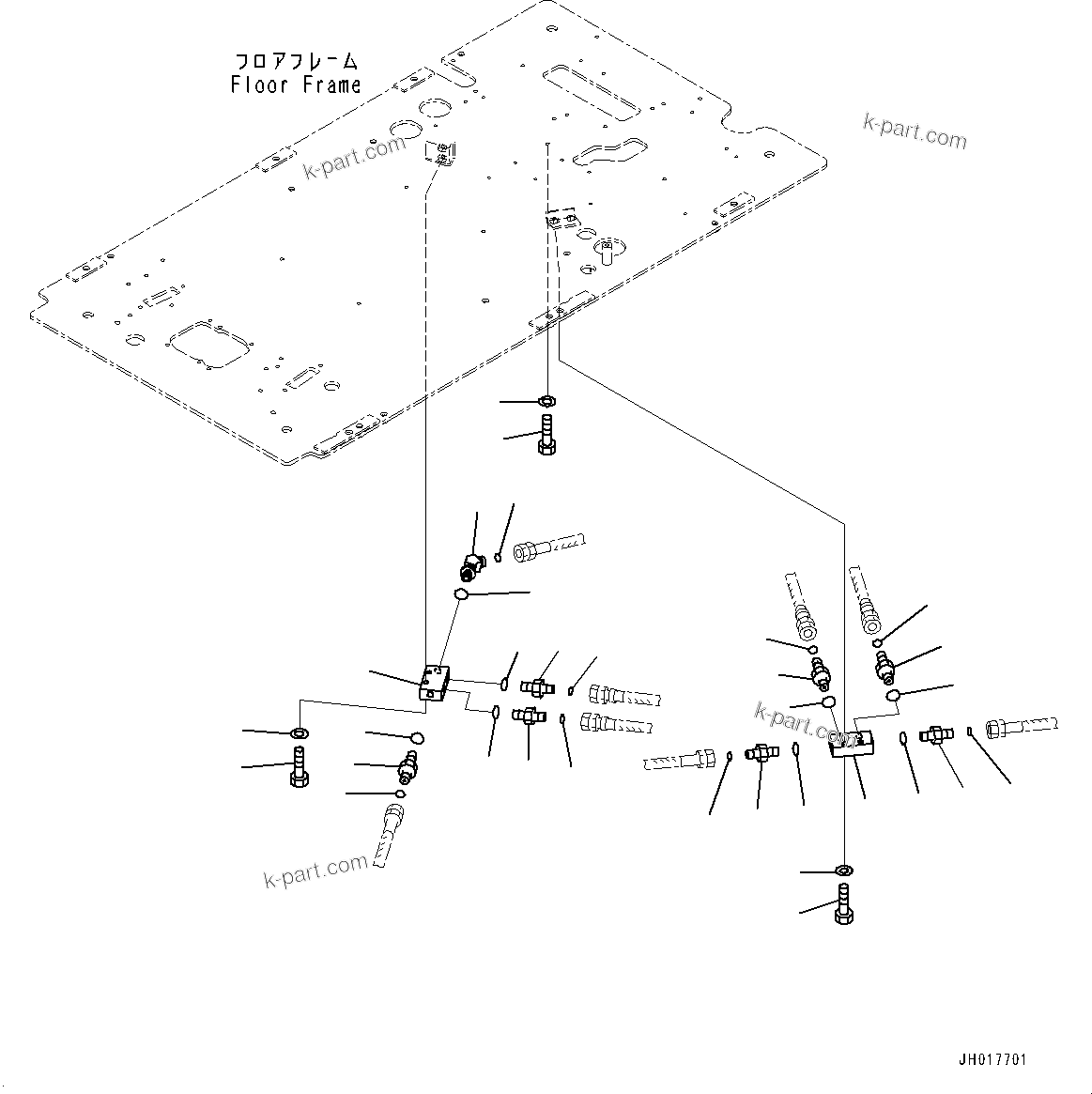 Komatsu parts book diagram for PC490LC-11 S/N 87001-UP: CAB, FLOOR, P, T BLOCK(#87001-)