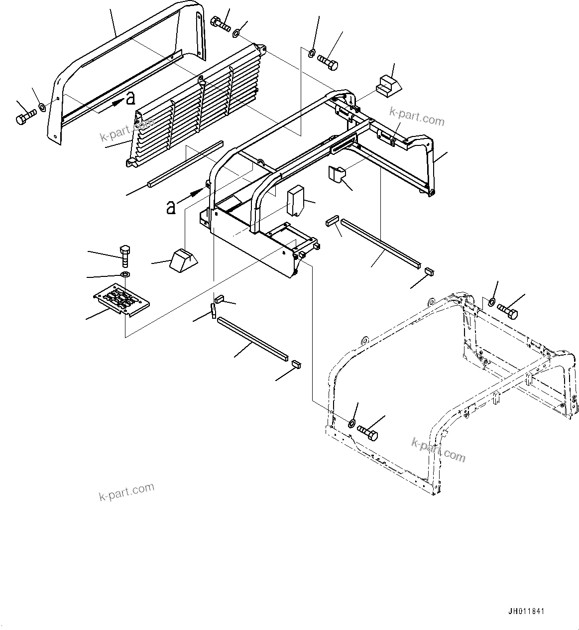 Komatsu parts book diagram for PC490LC-11 S/N 87001-UP: ENGINE HOOD, R.H. (1/2)(#85153-)