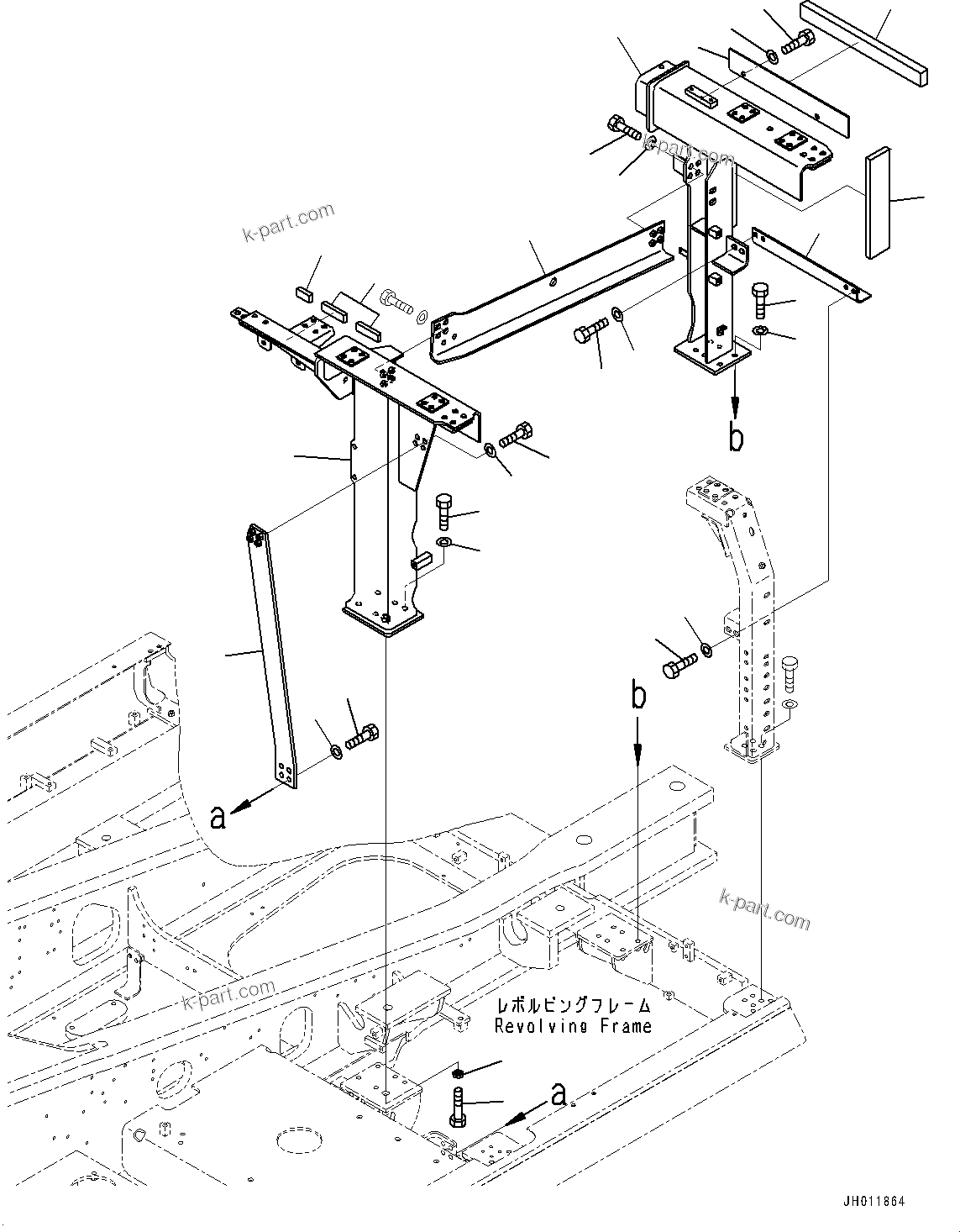 Komatsu parts book diagram for PC490LC-11 S/N 87001-UP: SIDE COVER L.H., FRAME(#86079-)